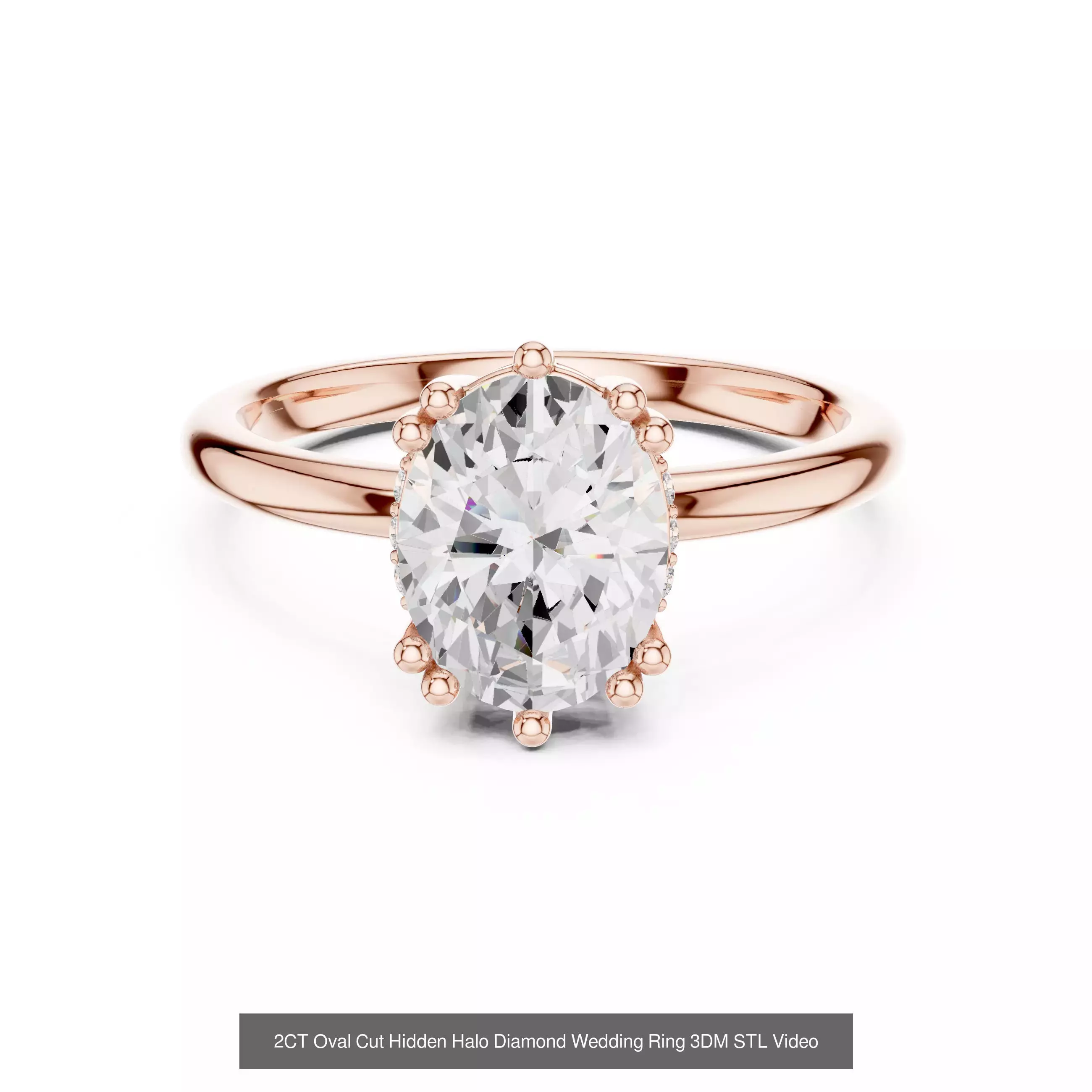 211 Oval Cut Diamond Rings 3DM STL OBJ FBX 3 Color Render Video 3D Model Collection_185