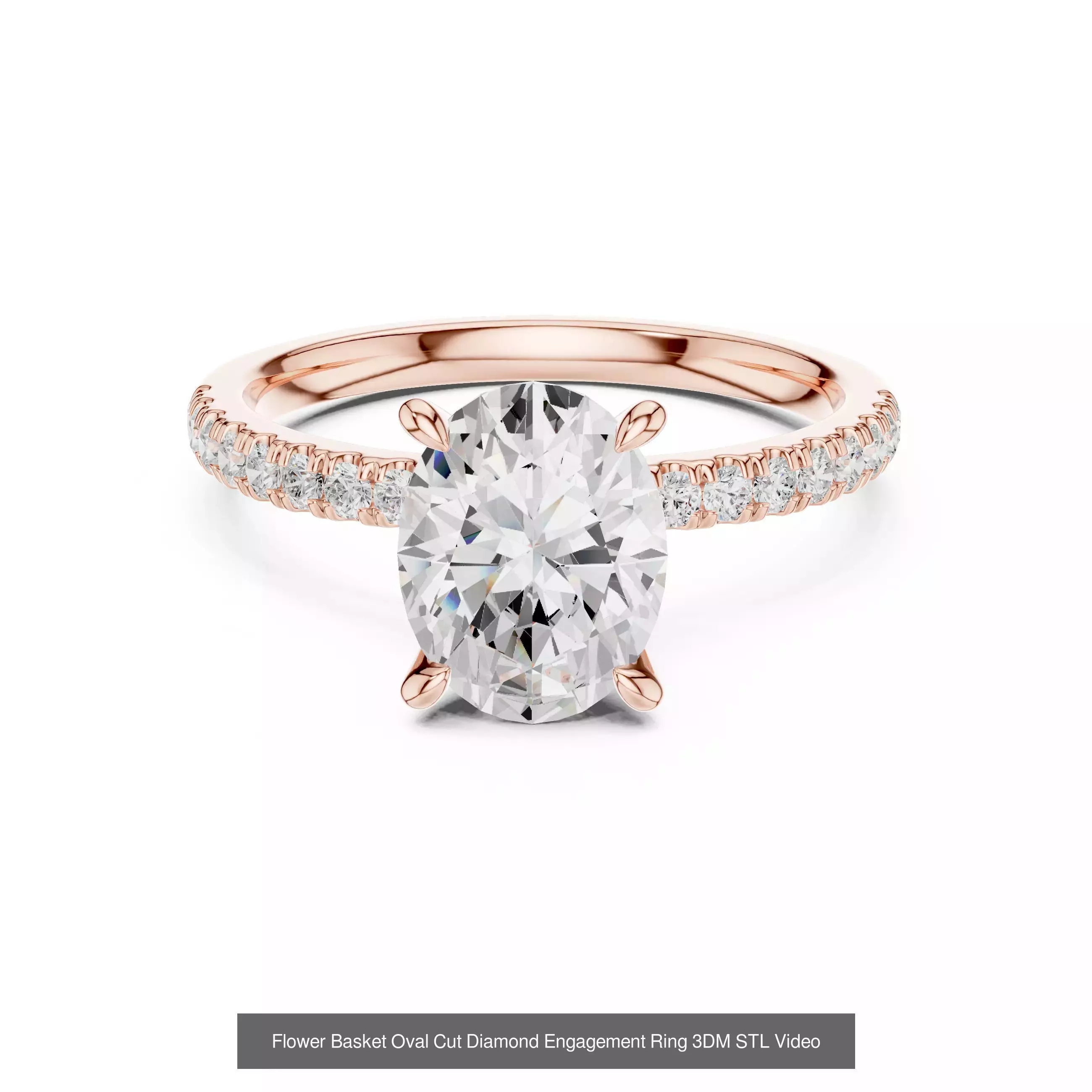 211 Oval Cut Diamond Rings 3DM STL OBJ FBX 3 Color Render Video 3D Model Collection_209