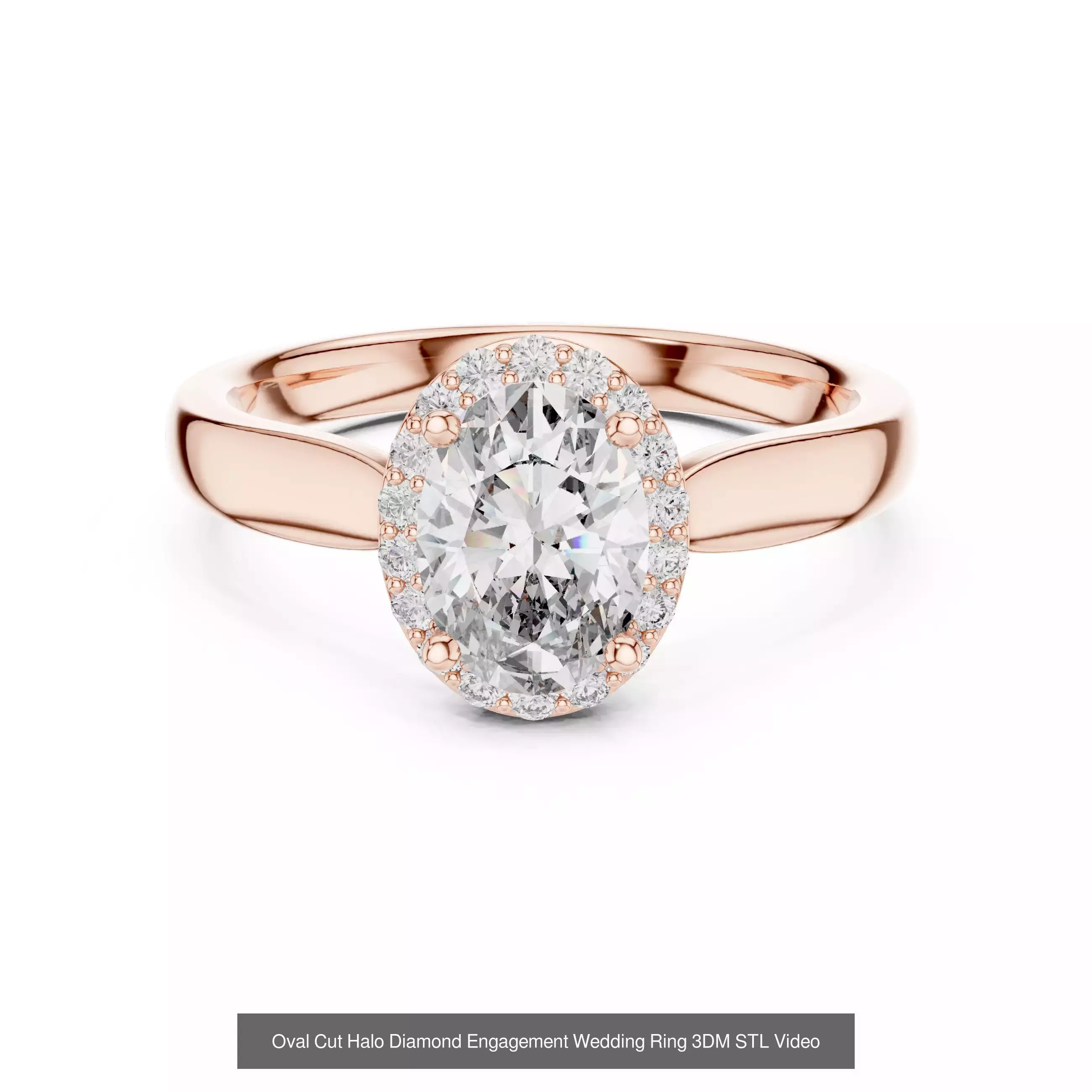 211 Oval Cut Diamond Rings 3DM STL OBJ FBX 3 Color Render Video 3D Model Collection_97