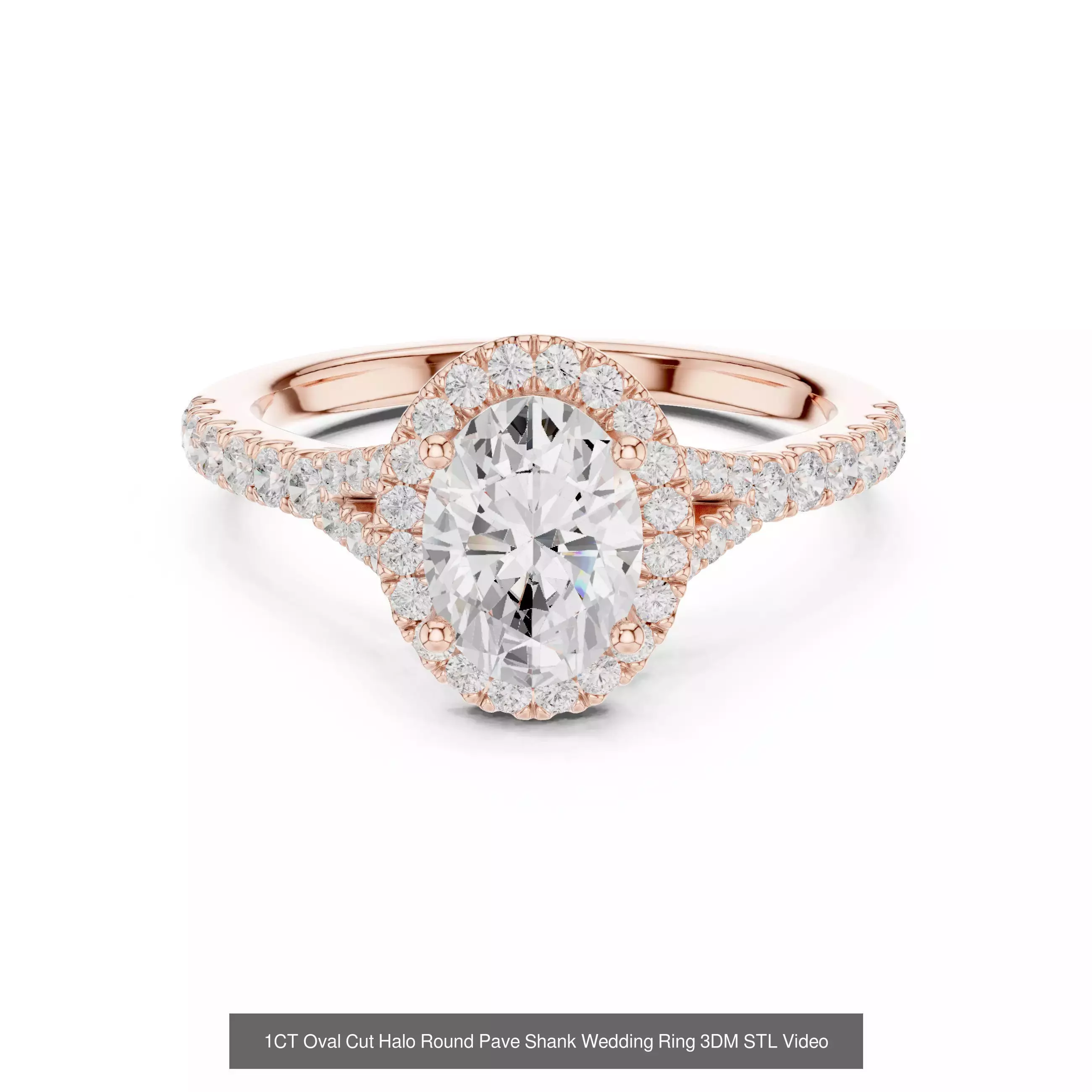 211 Oval Cut Diamond Rings 3DM STL OBJ FBX 3 Color Render Video 3D Model Collection_196