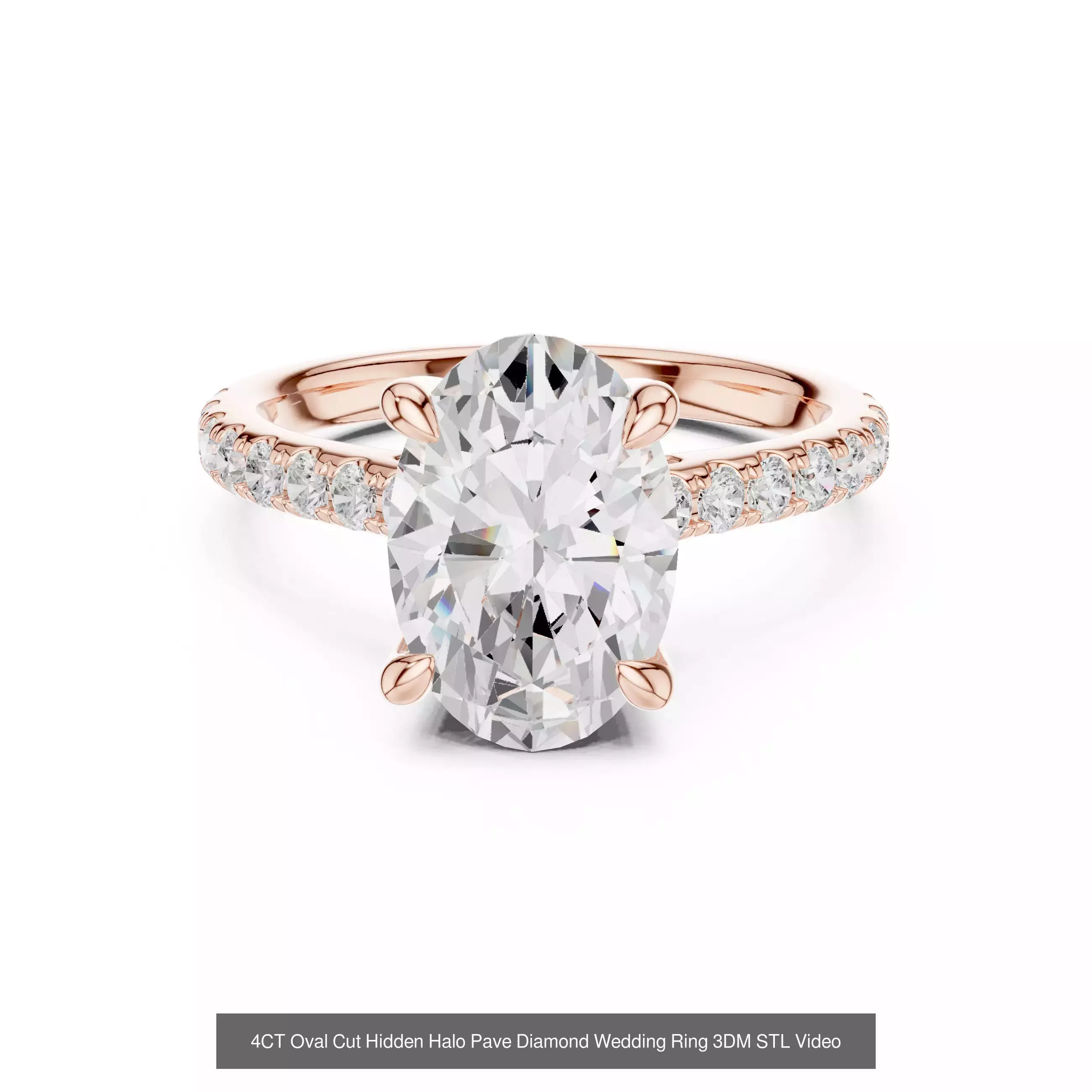 211 Oval Cut Diamond Rings 3DM STL OBJ FBX 3 Color Render Video 3D Model Collection_183