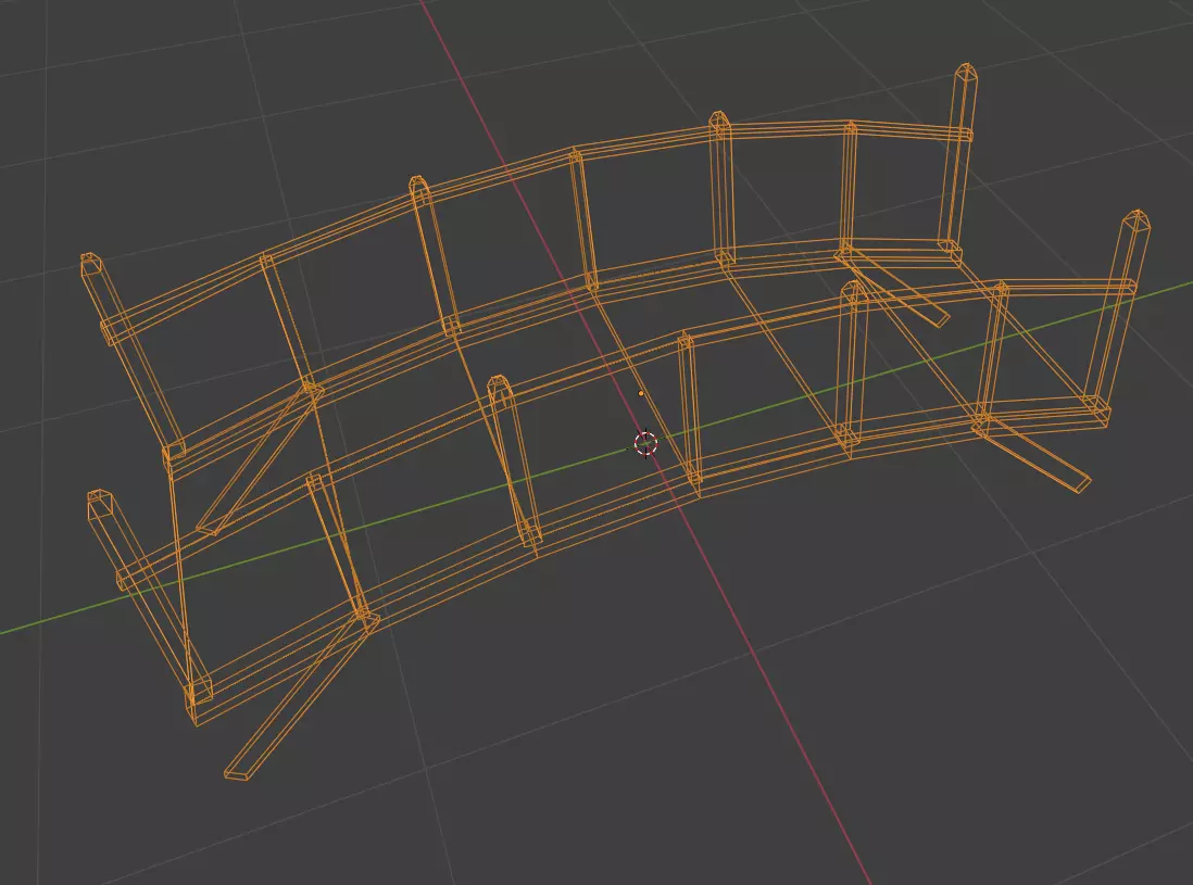 Way bridge - Puente de madera Low-poly 3D model_0