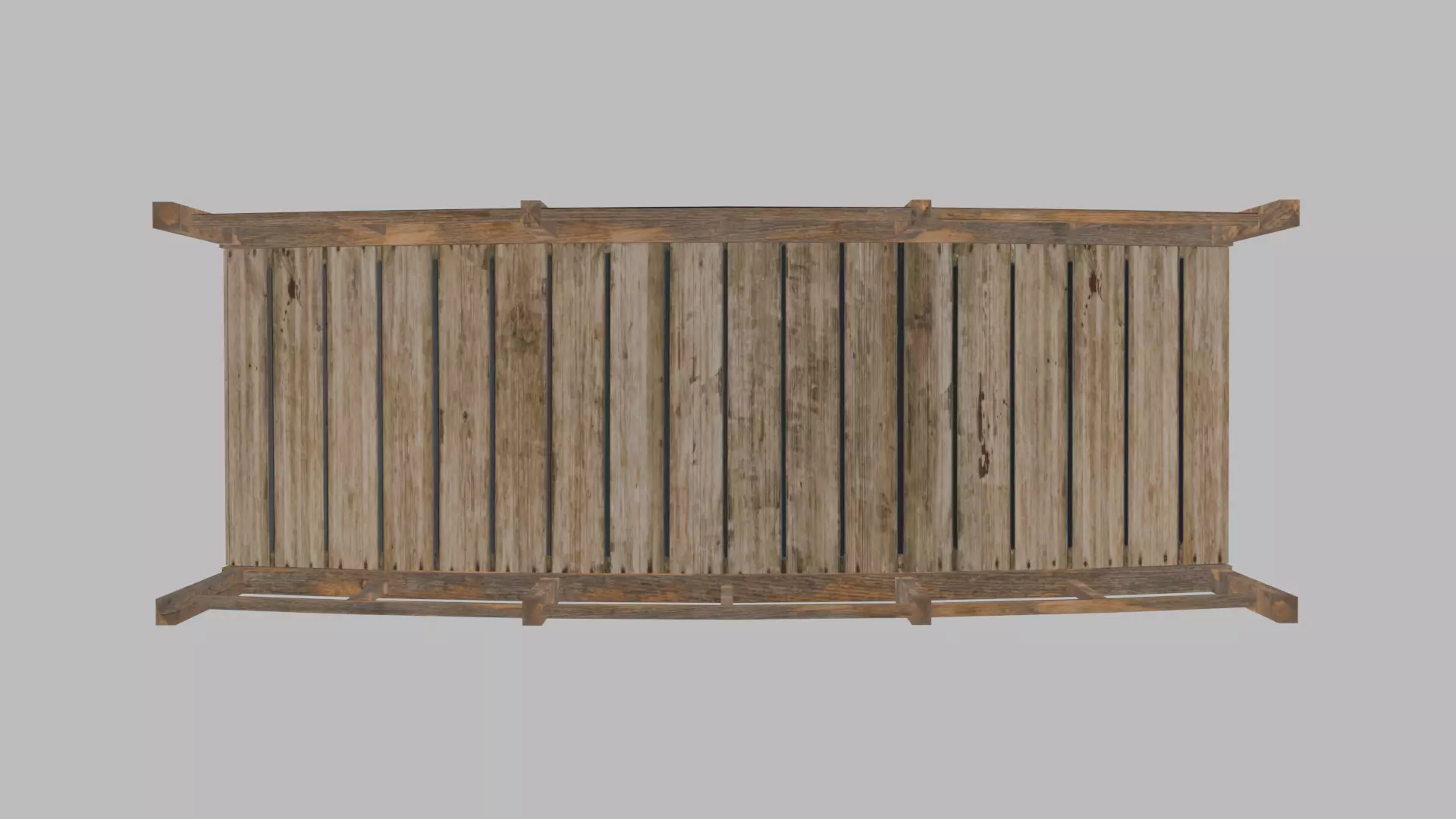 Way bridge - Puente de madera Low-poly 3D model_4