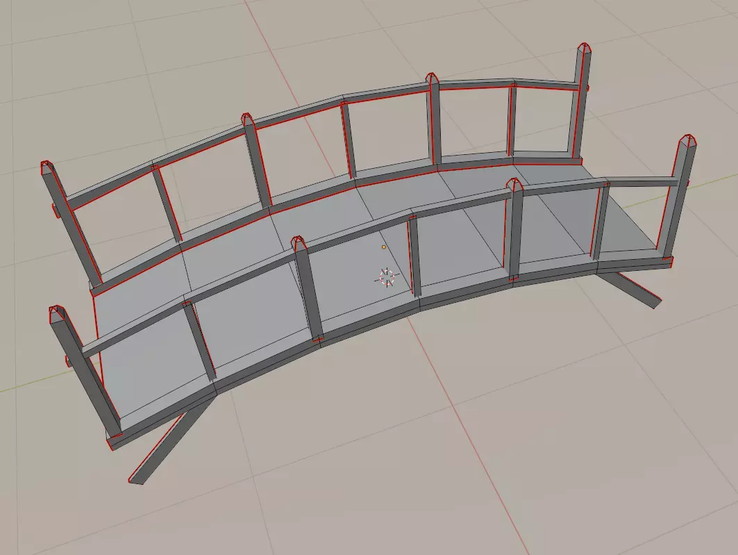 Way bridge - Puente de madera Low-poly 3D model_1