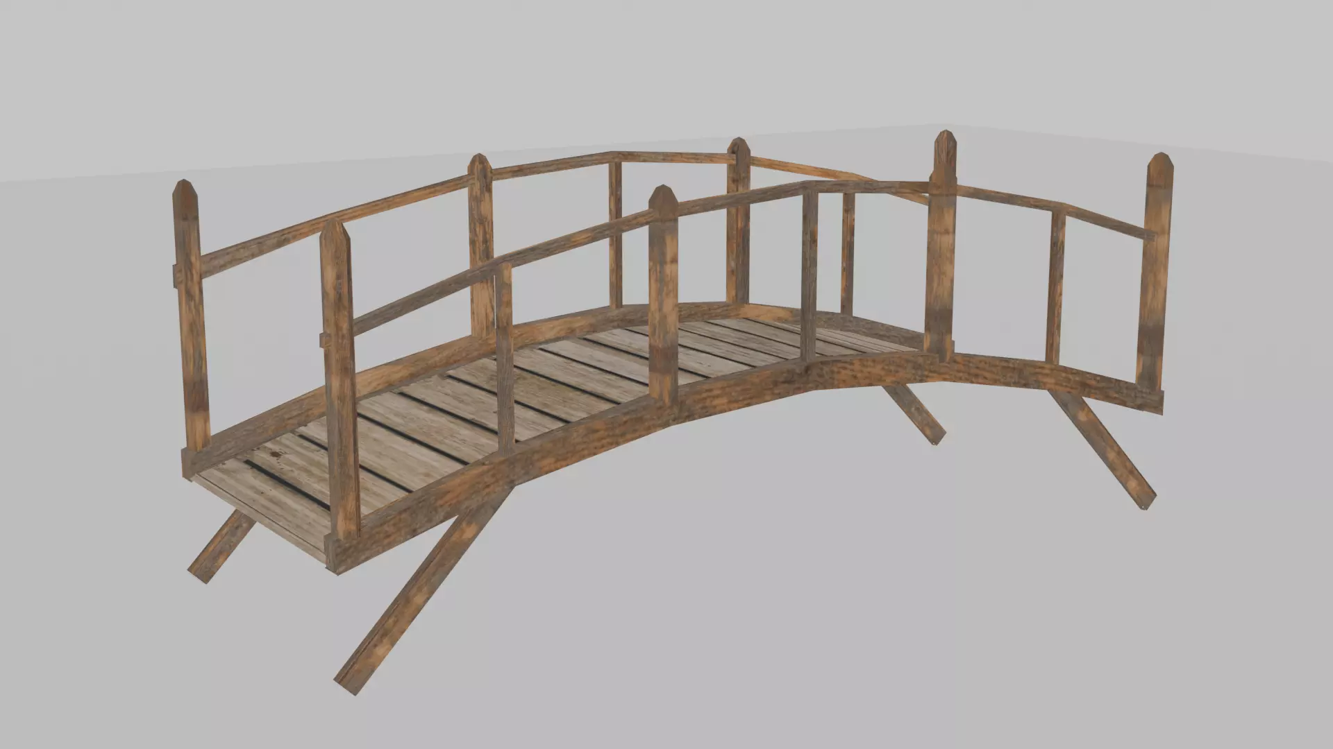 Way bridge - Puente de madera Low-poly 3D model_3