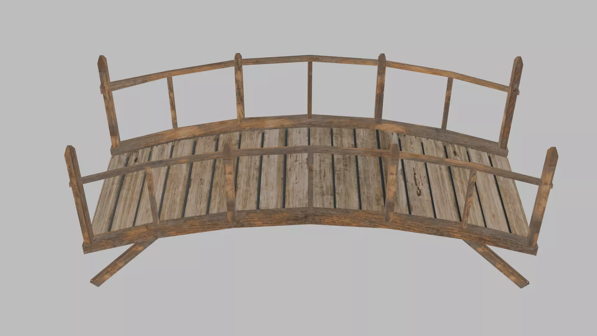 Way bridge - Puente de madera Low-poly 3D model_2