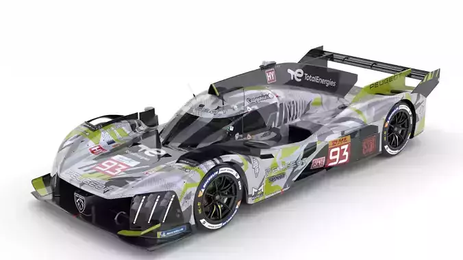 Peugeot 9X8 LMDh 2025 WEC 3D model