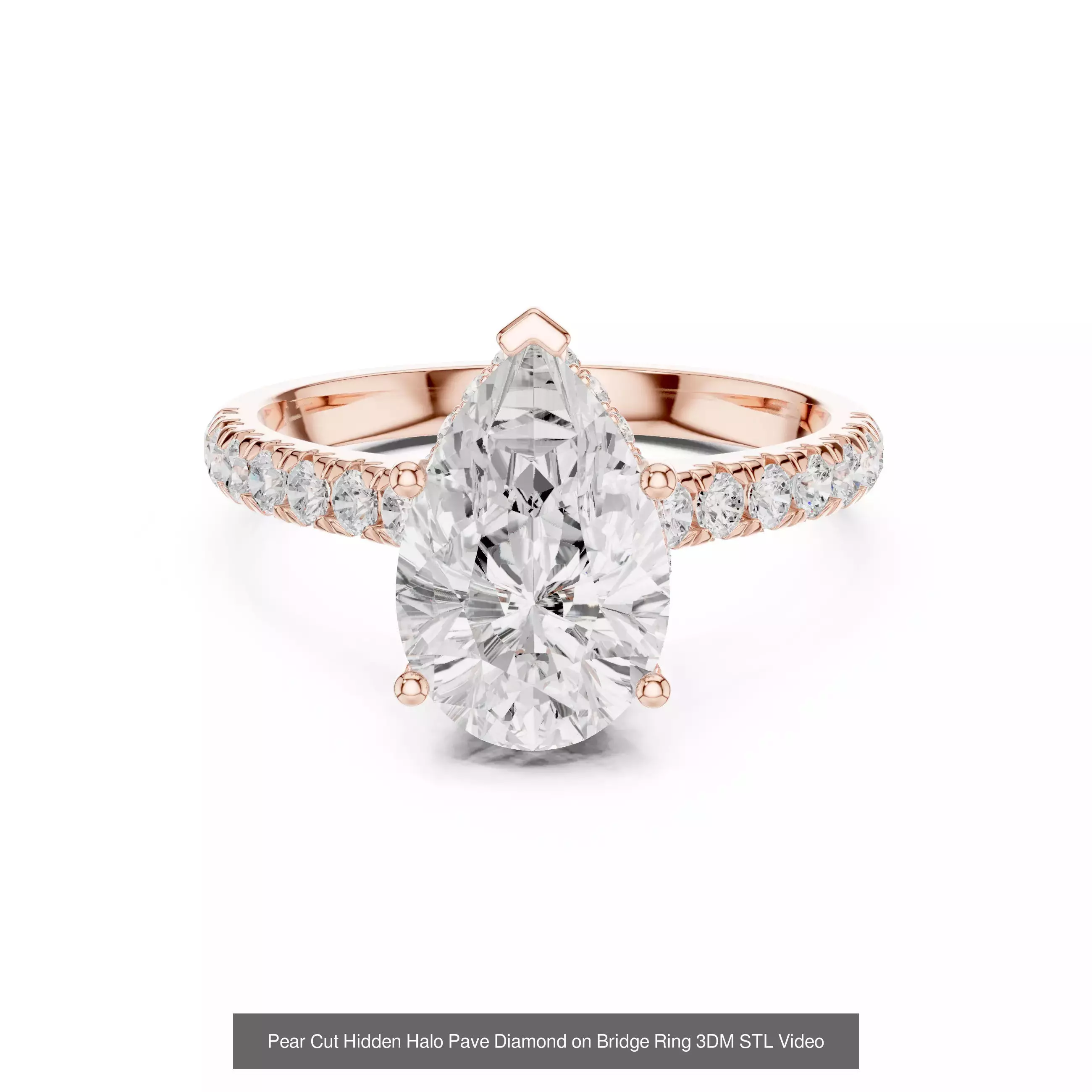 183 Pear Cut Diamond Ring 3DM STL OBJ FBX 3 Color Render Video 3D Model Collection_165