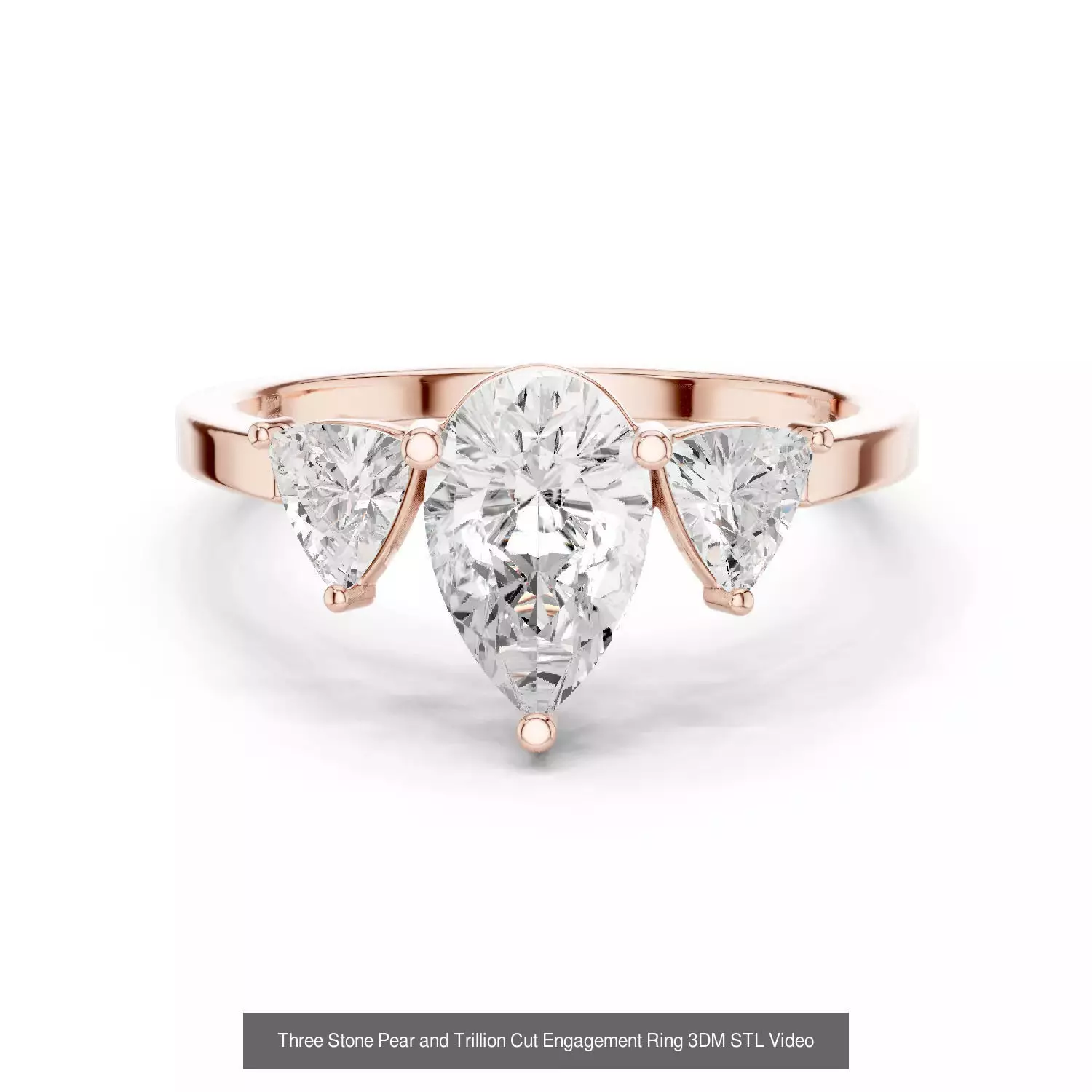 183 Pear Cut Diamond Ring 3DM STL OBJ FBX 3 Color Render Video 3D Model Collection_57