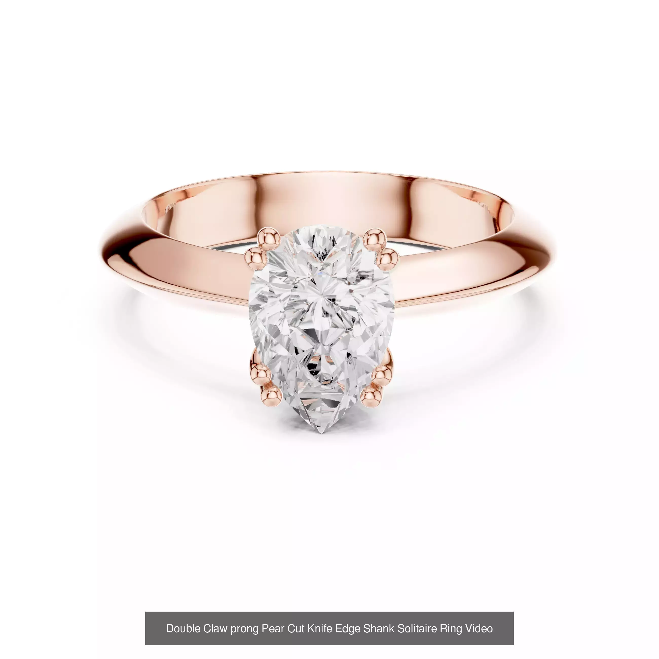 183 Pear Cut Diamond Ring 3DM STL OBJ FBX 3 Color Render Video 3D Model Collection_205