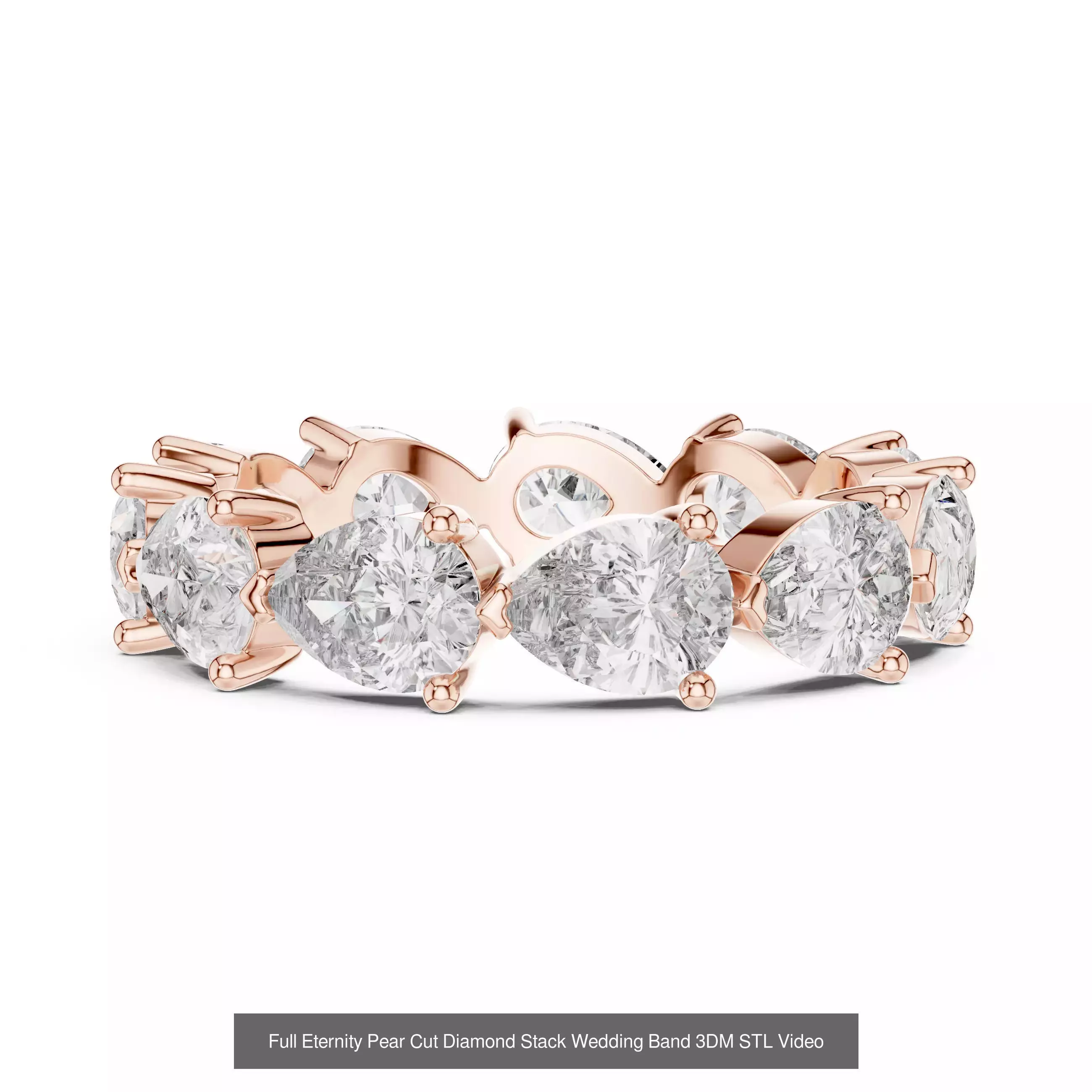 183 Pear Cut Diamond Ring 3DM STL OBJ FBX 3 Color Render Video 3D Model Collection_192