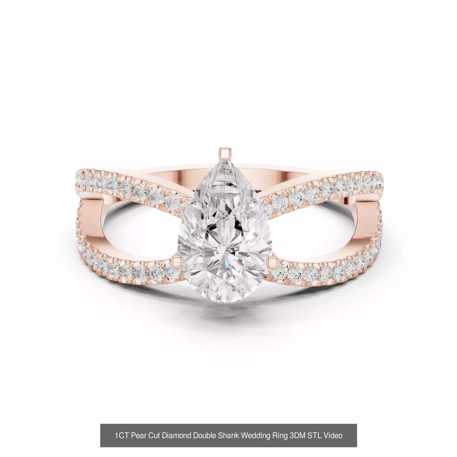 183 Pear Cut Diamond Ring 3DM STL OBJ FBX 3 Color Render Video 3D Model Collection_56