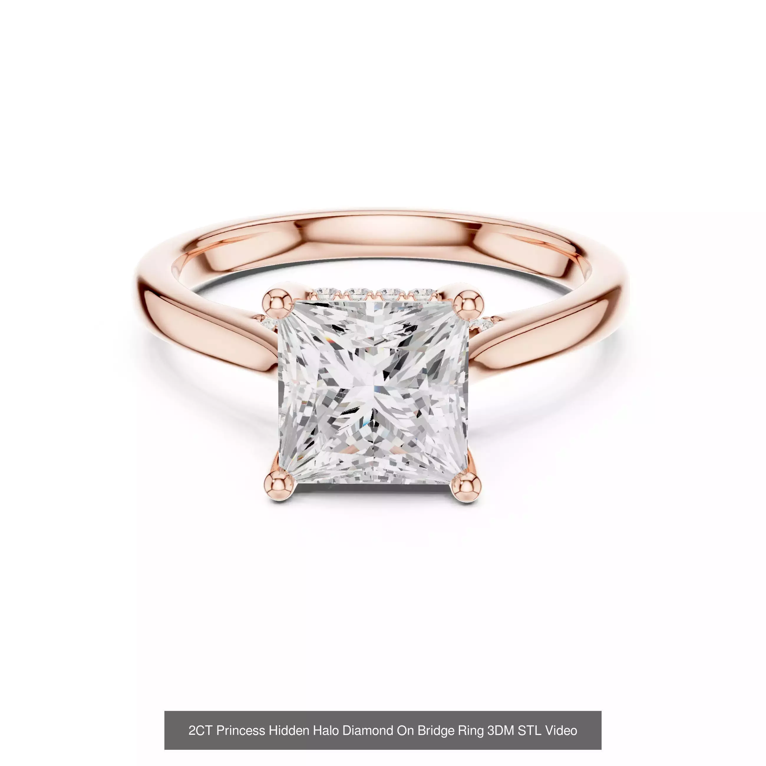 179 Princess Diamond Rings 3DM STL OBJ FBX 3 Color Render Video 3D Model Collection_134