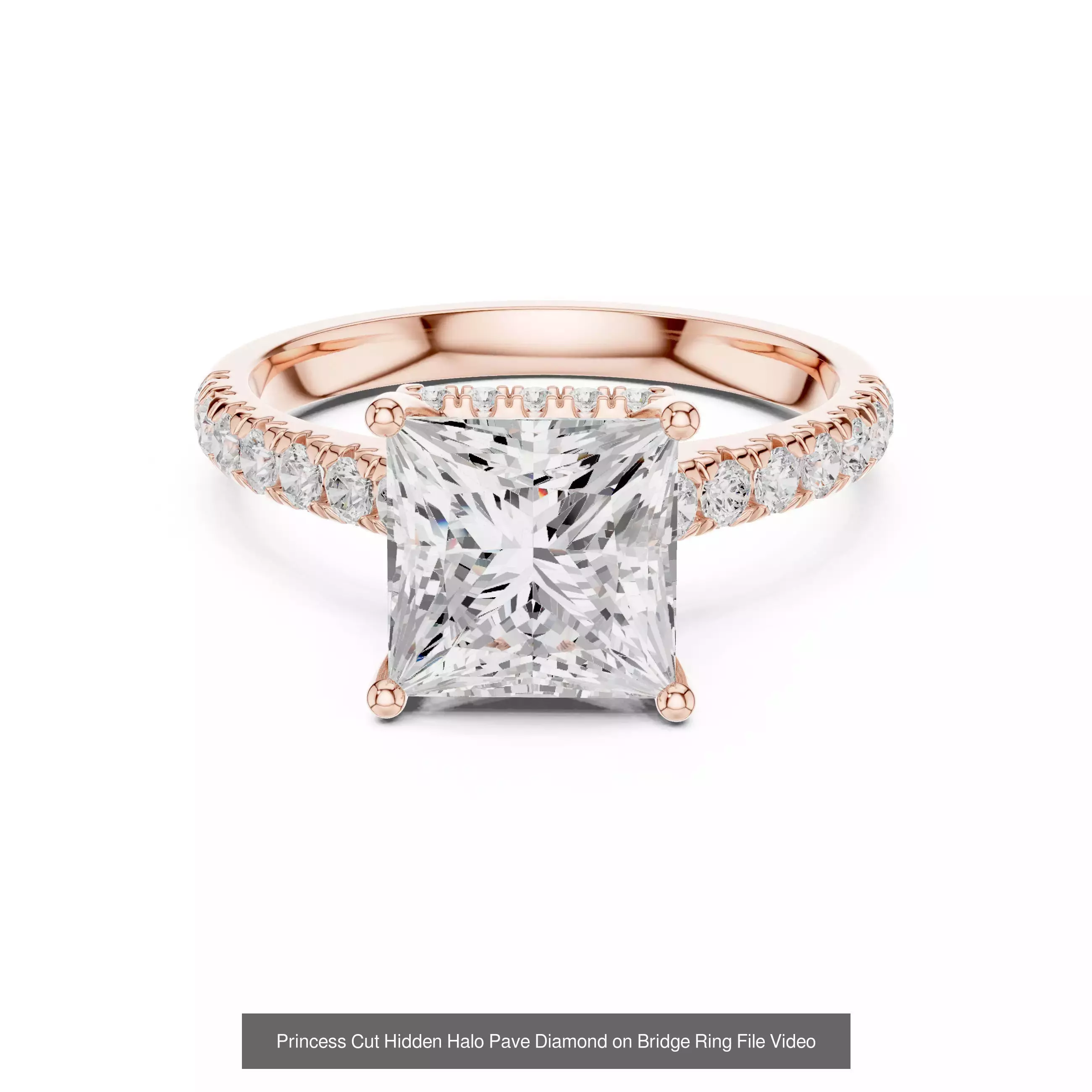 179 Princess Diamond Rings 3DM STL OBJ FBX 3 Color Render Video 3D Model Collection_151