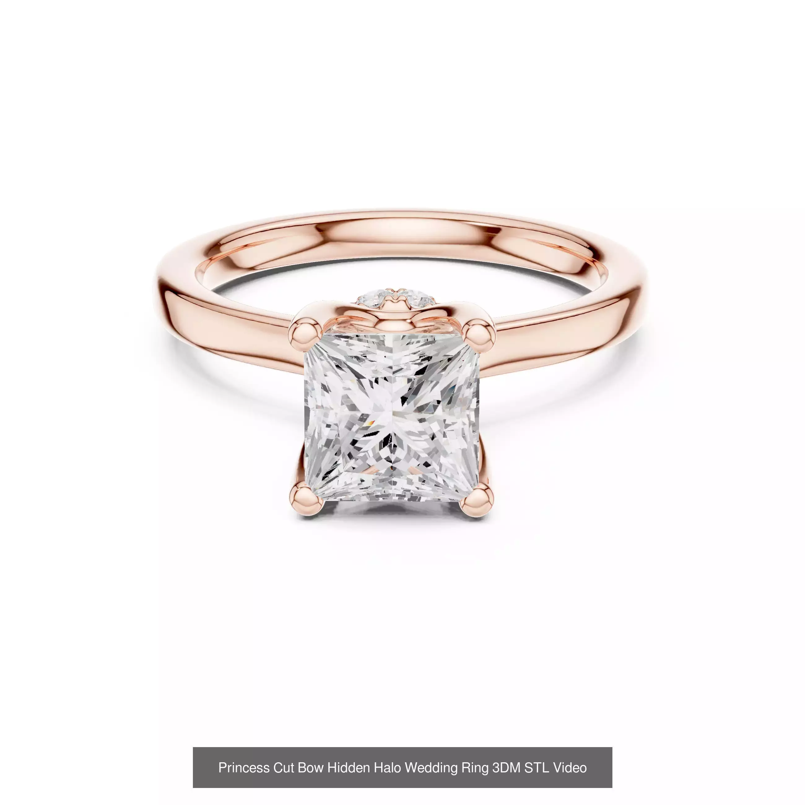 179 Princess Diamond Rings 3DM STL OBJ FBX 3 Color Render Video 3D Model Collection_125