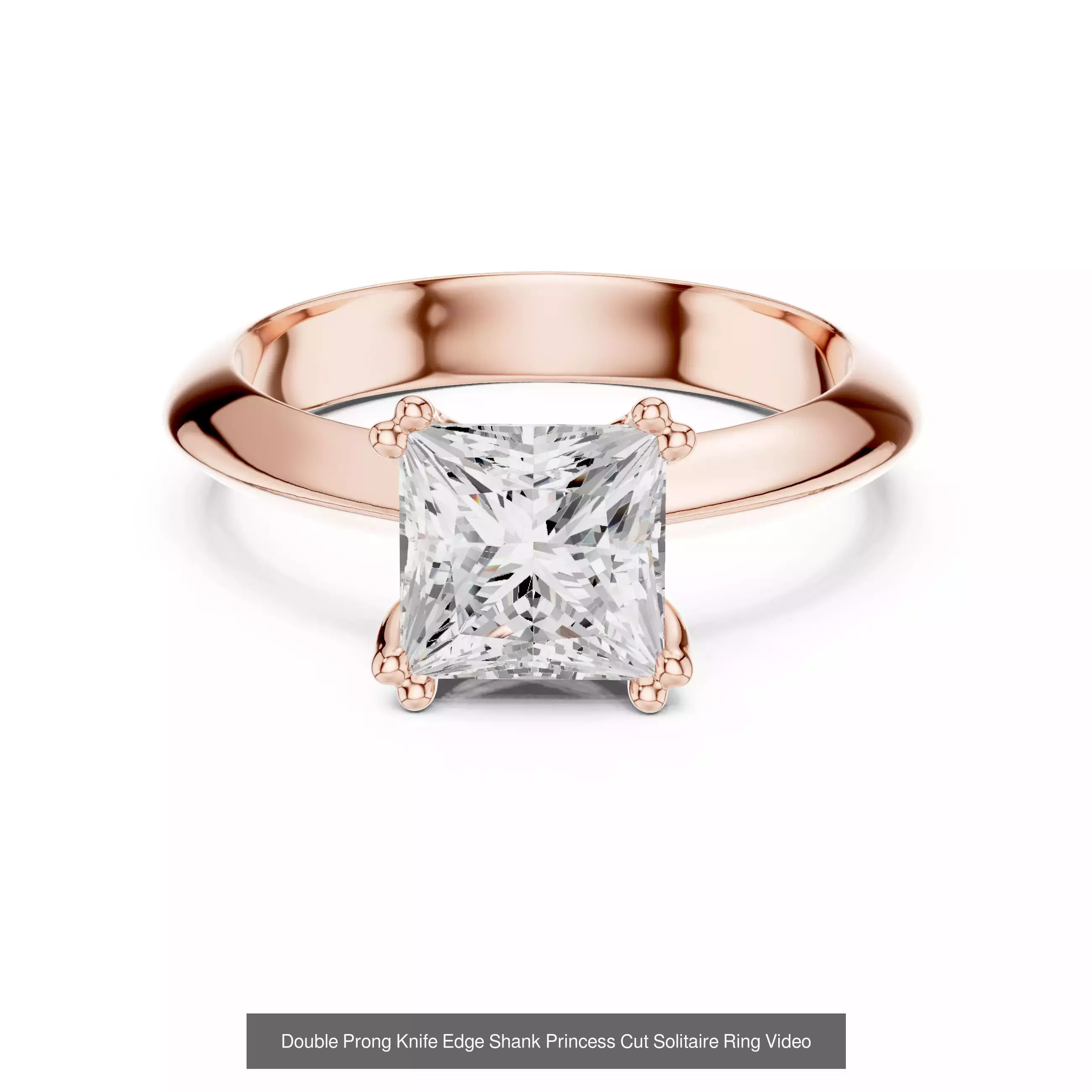 179 Princess Diamond Rings 3DM STL OBJ FBX 3 Color Render Video 3D Model Collection_201