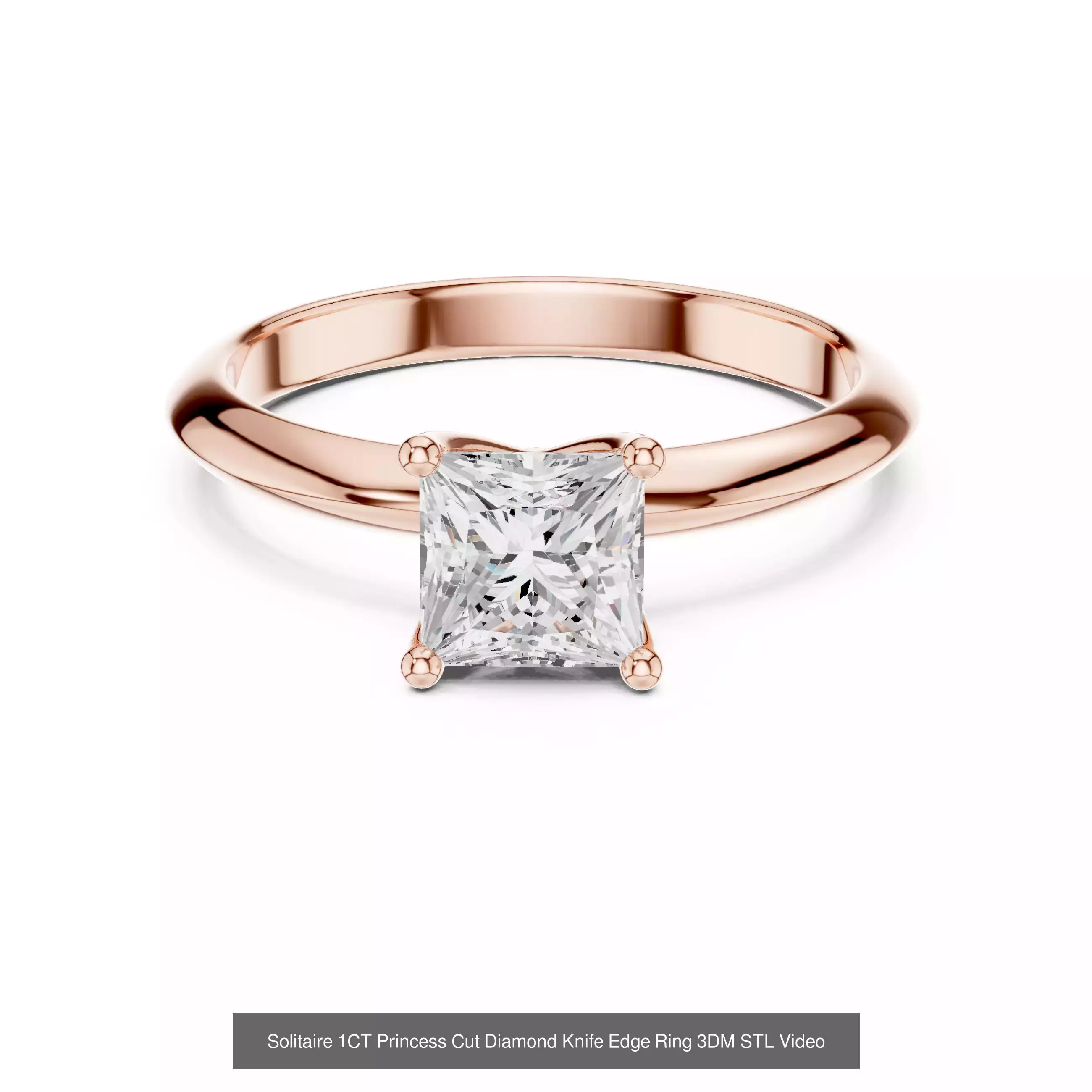 179 Princess Diamond Rings 3DM STL OBJ FBX 3 Color Render Video 3D Model Collection_200