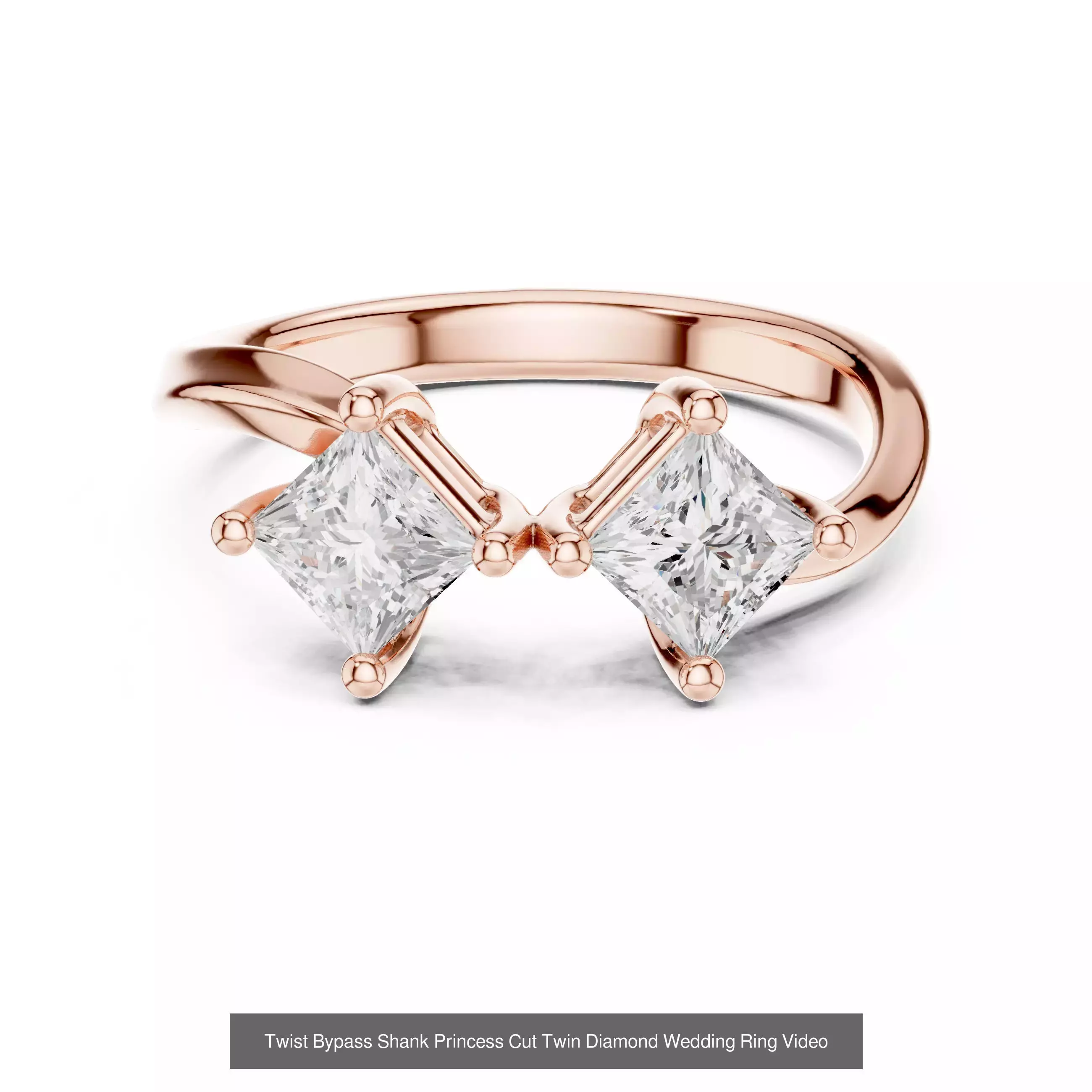 179 Princess Diamond Rings 3DM STL OBJ FBX 3 Color Render Video 3D Model Collection_84