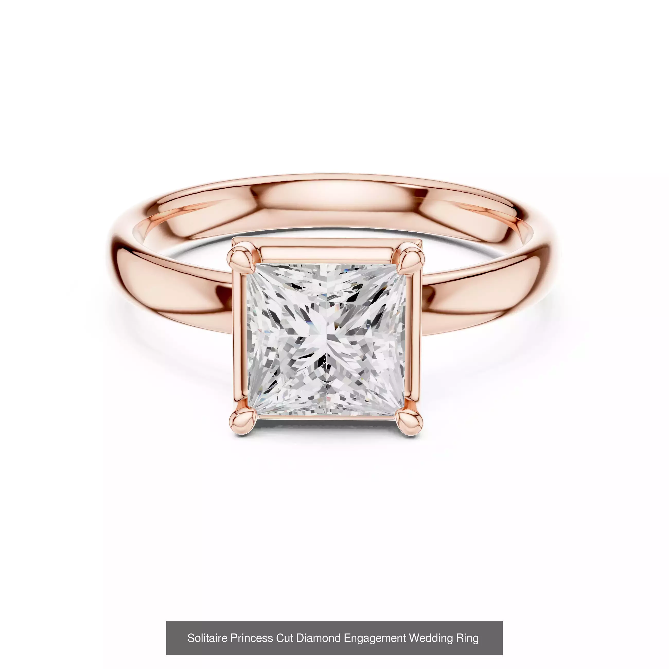 179 Princess Diamond Rings 3DM STL OBJ FBX 3 Color Render Video 3D Model Collection_191