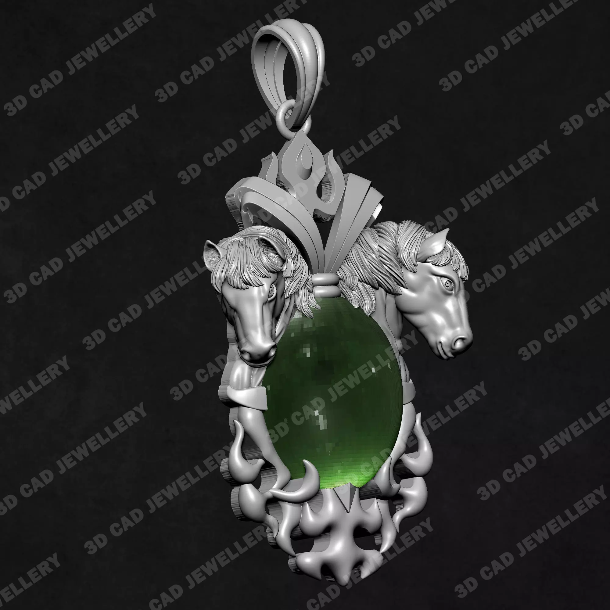 Horse Pendant 3D print model_4