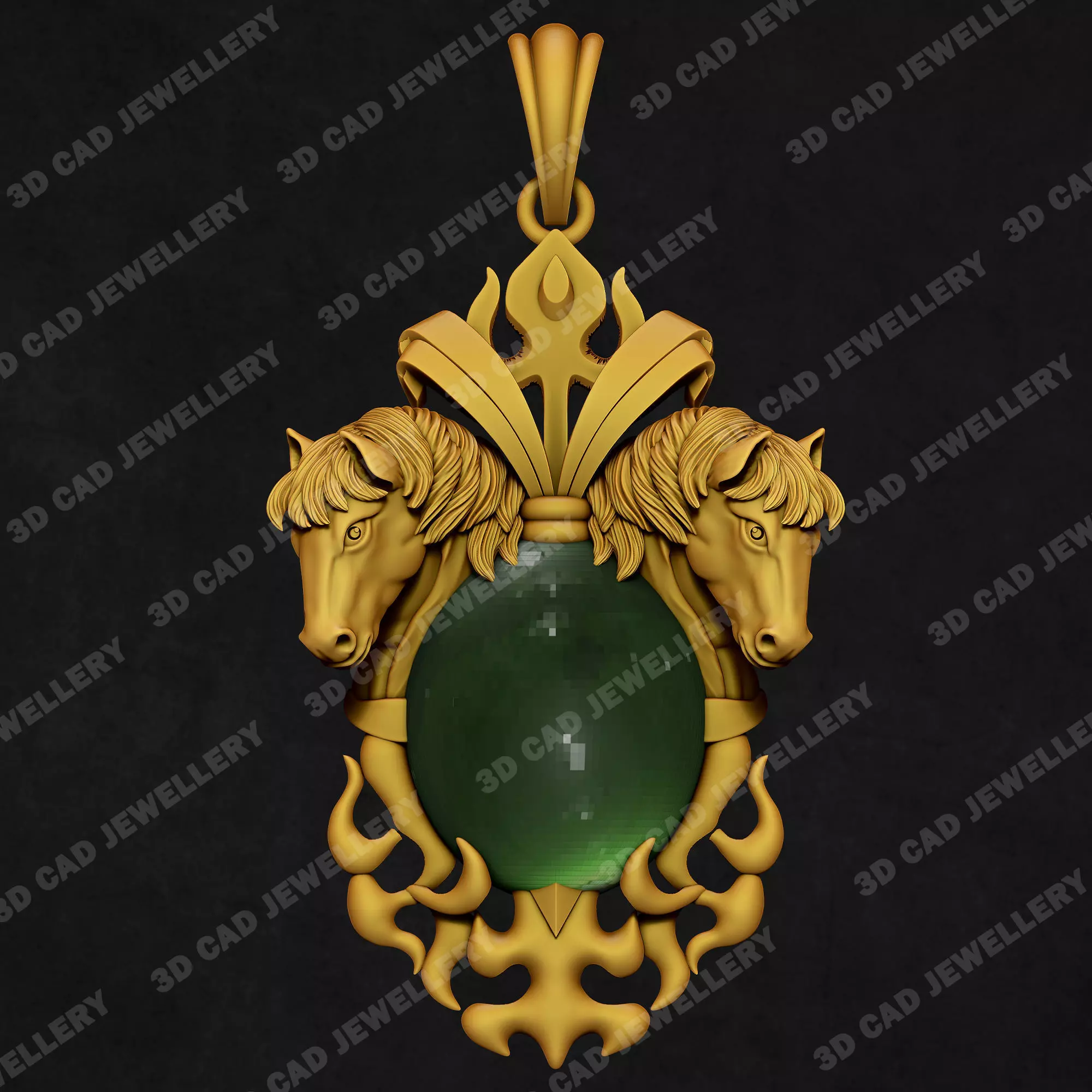 Horse Pendant 3D print model_0