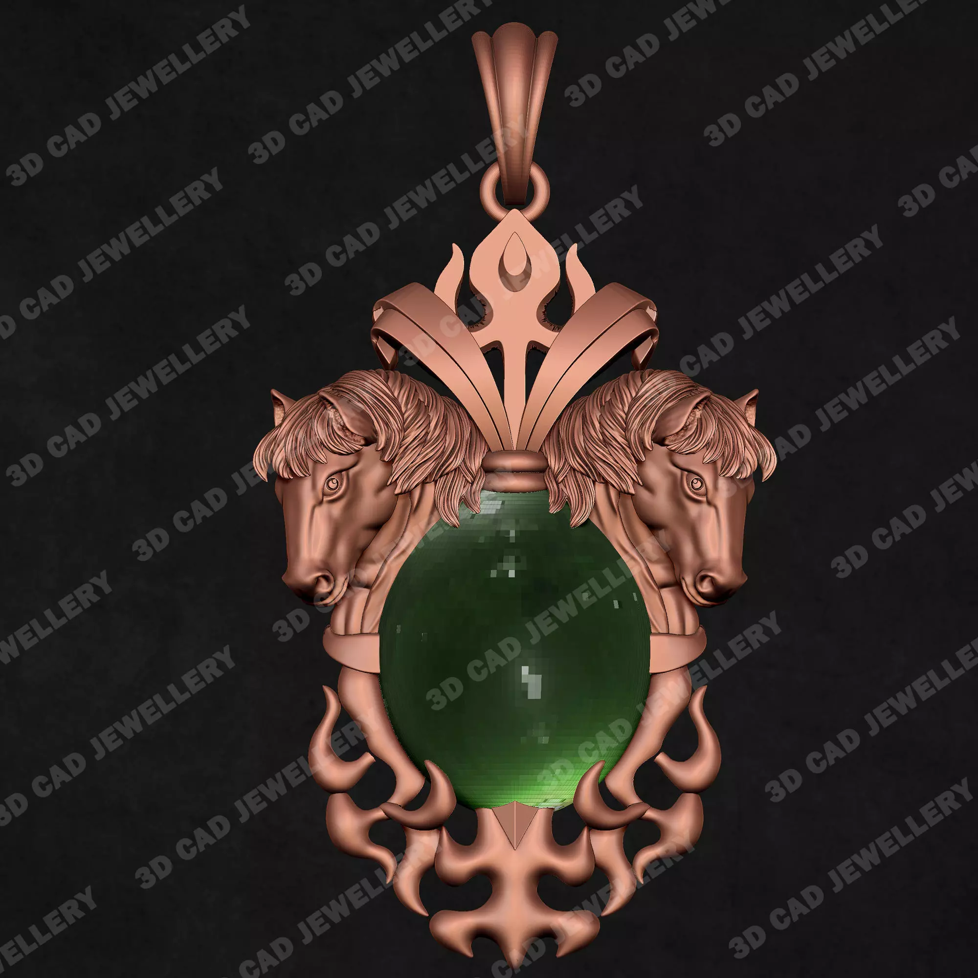 Horse Pendant 3D print model_1