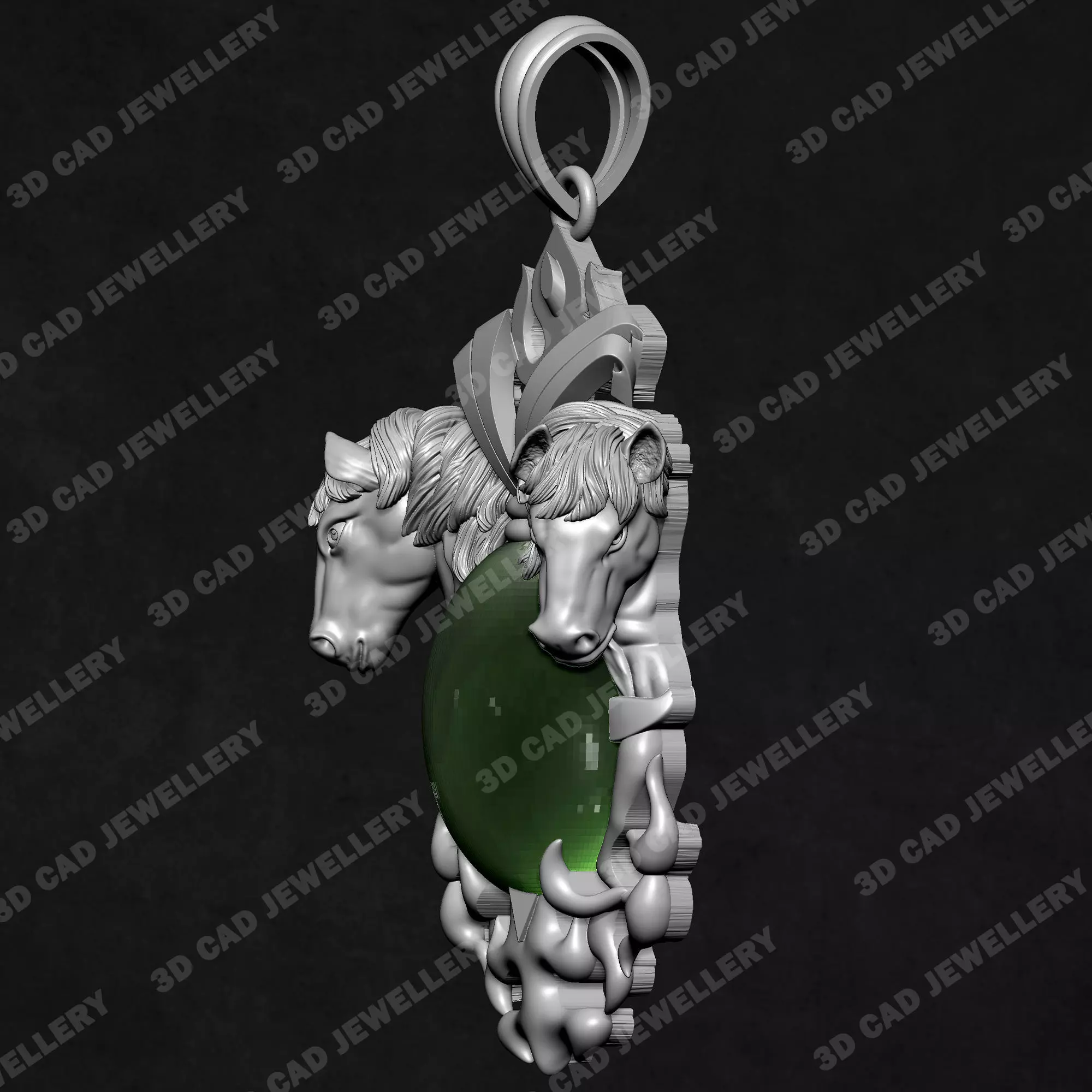 Horse Pendant 3D print model_2