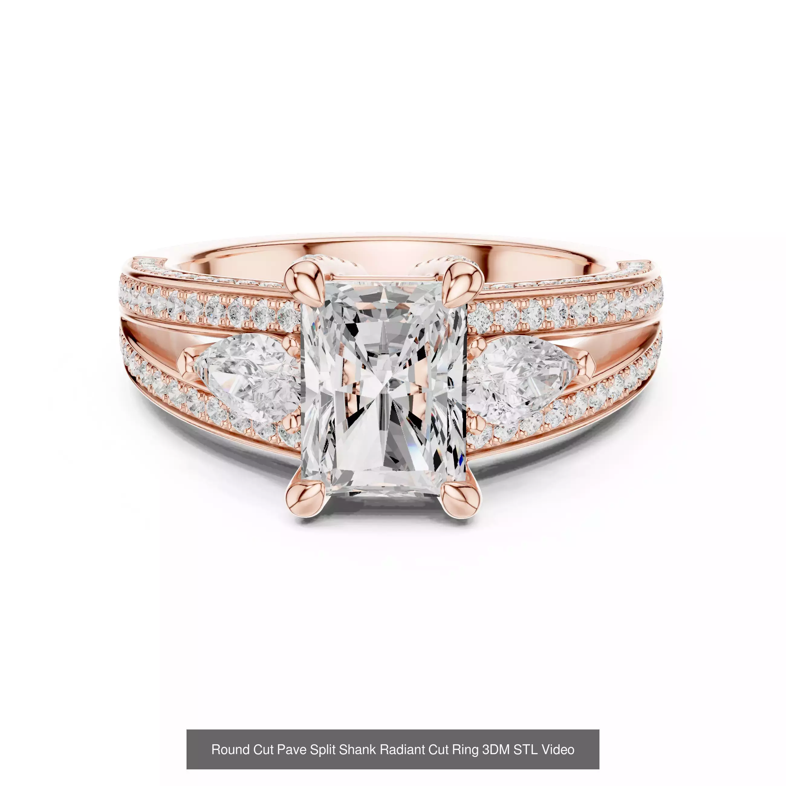 118 Radiant Diamond Rings 3DM STL OBJ FBX 3 Color Render Video 3D Model Collection_77