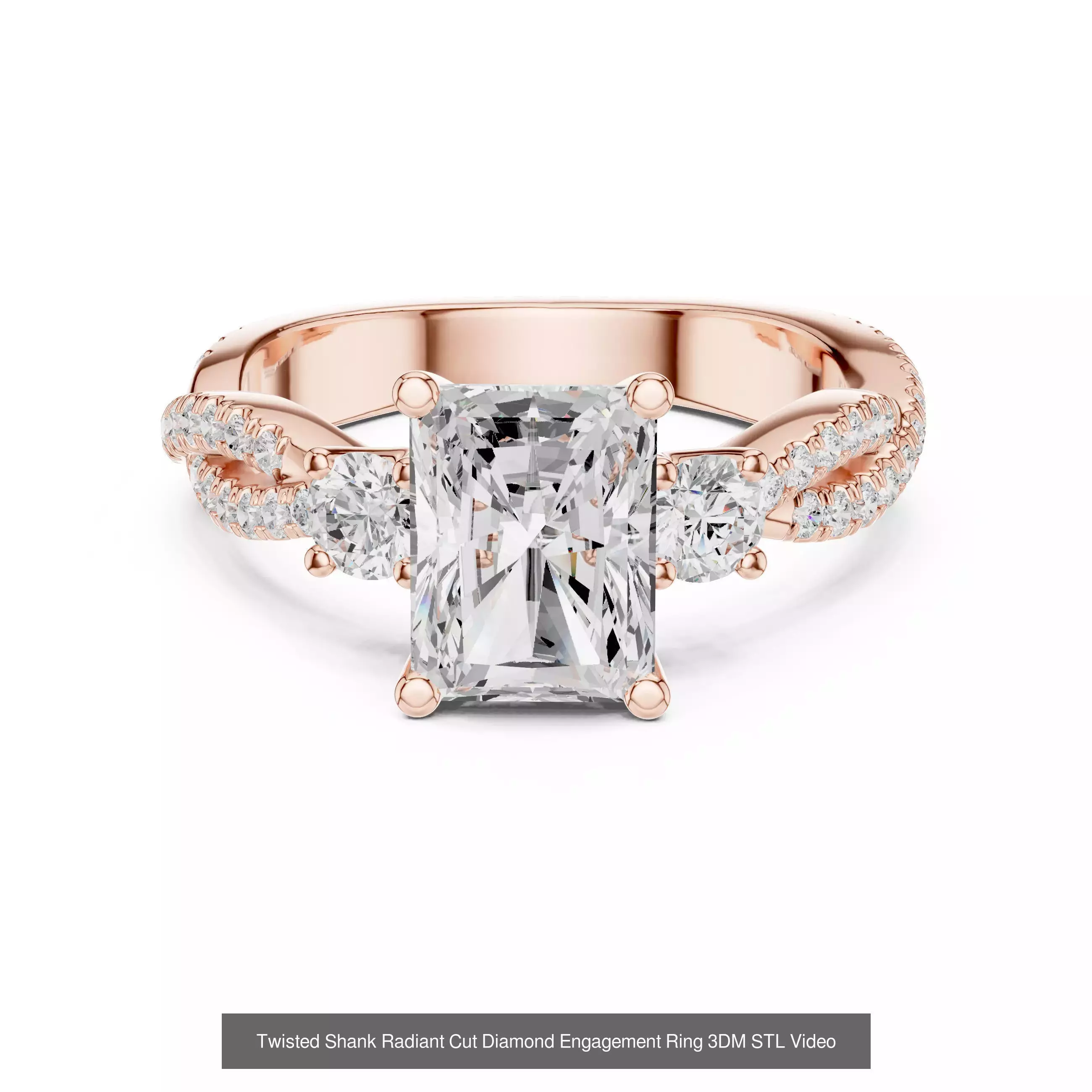 118 Radiant Diamond Rings 3DM STL OBJ FBX 3 Color Render Video 3D Model Collection_116