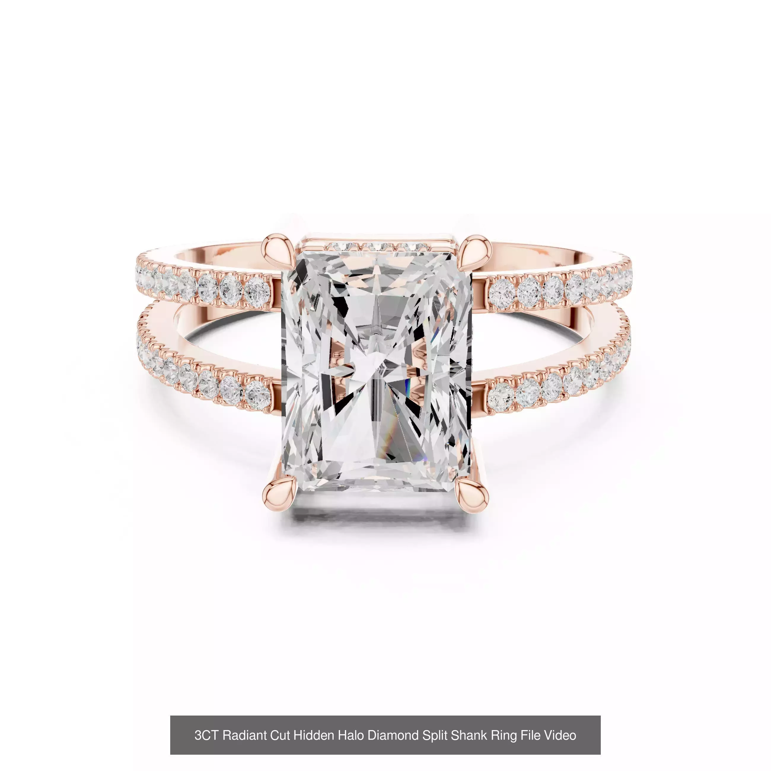 118 Radiant Diamond Rings 3DM STL OBJ FBX 3 Color Render Video 3D Model Collection_123