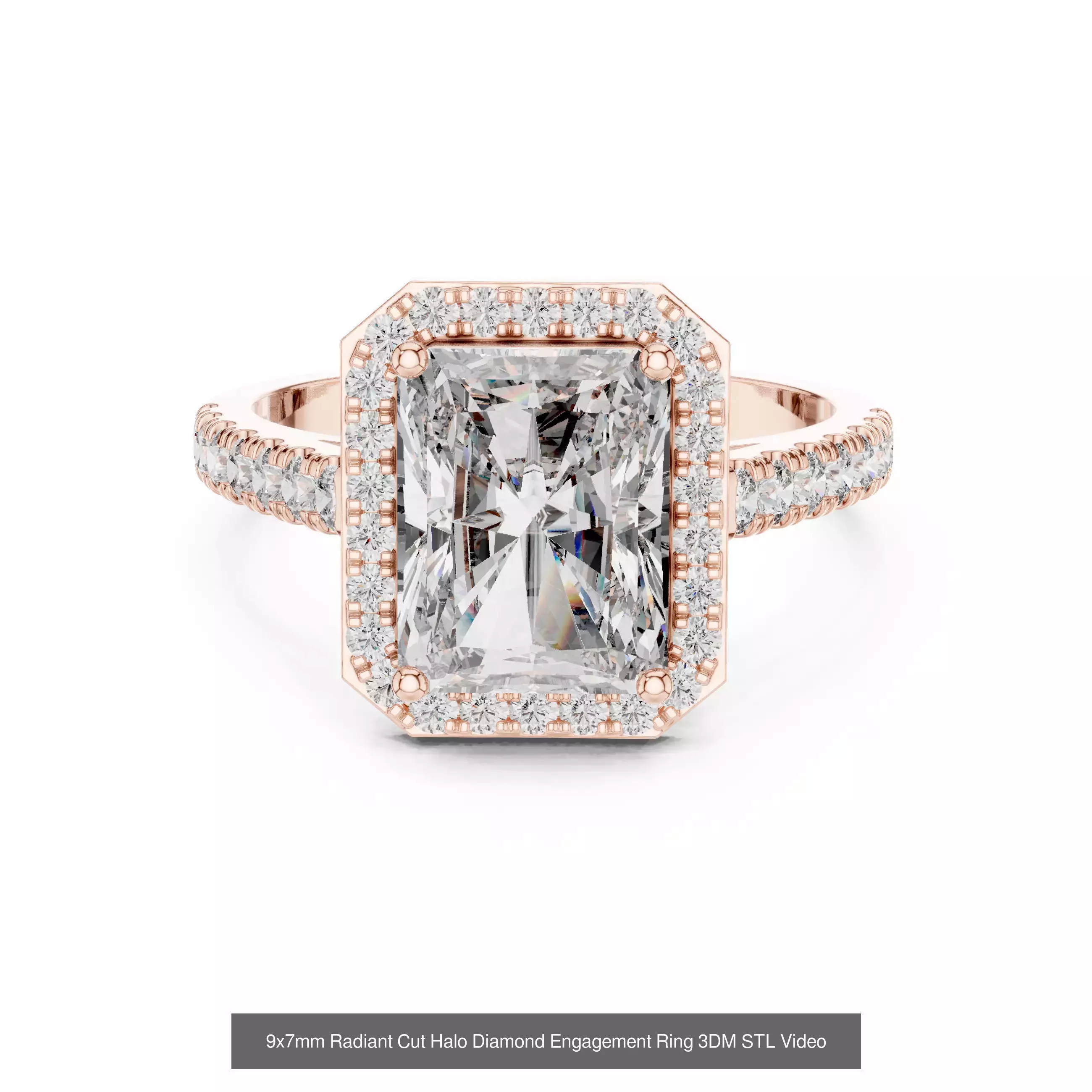 118 Radiant Diamond Rings 3DM STL OBJ FBX 3 Color Render Video 3D Model Collection_42