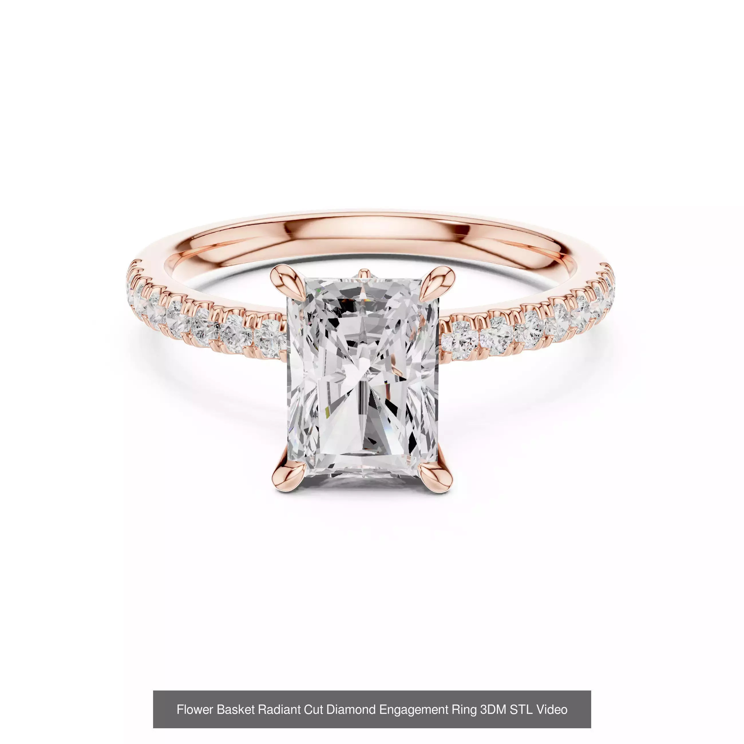 118 Radiant Diamond Rings 3DM STL OBJ FBX 3 Color Render Video 3D Model Collection_113