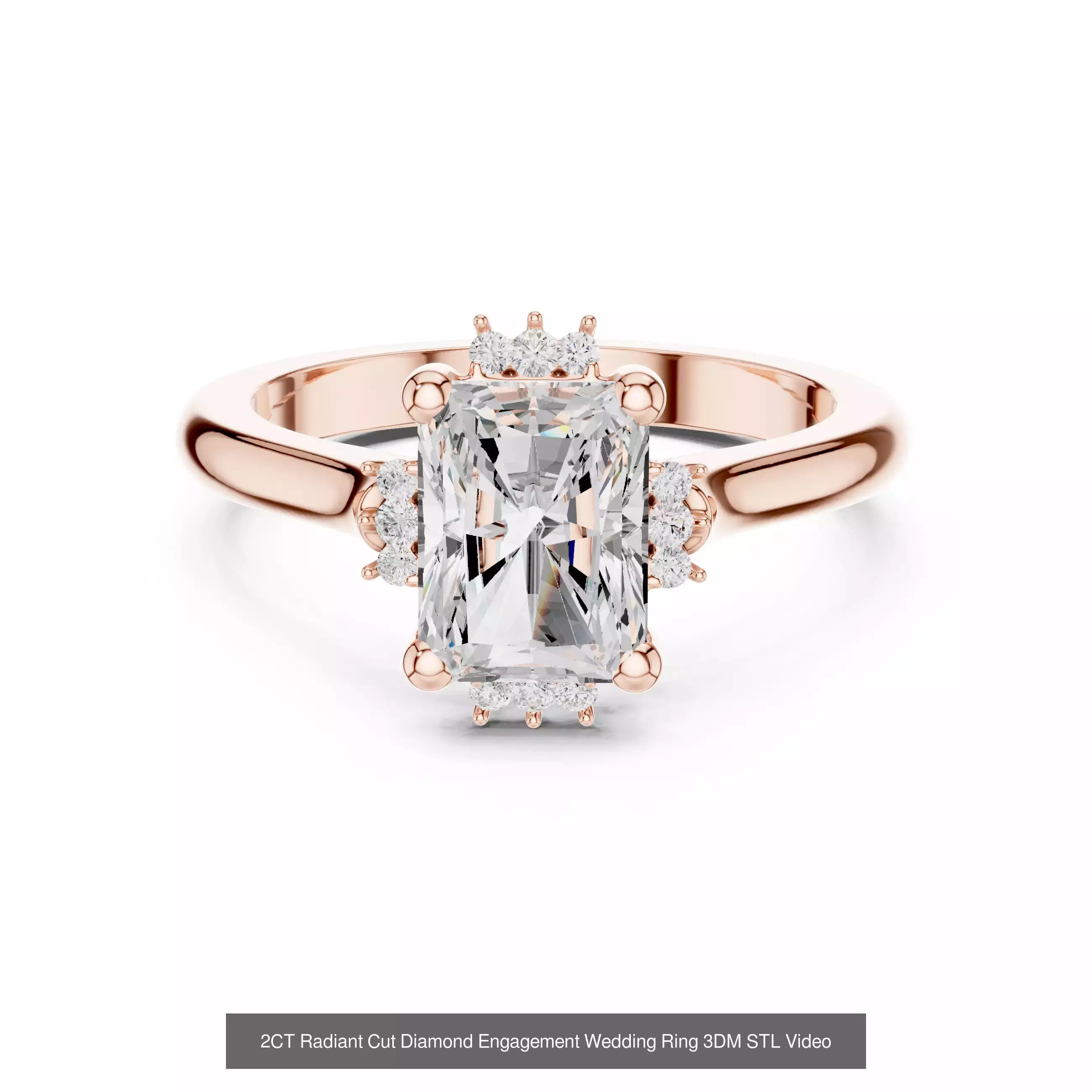 118 Radiant Diamond Rings 3DM STL OBJ FBX 3 Color Render Video 3D Model Collection_21