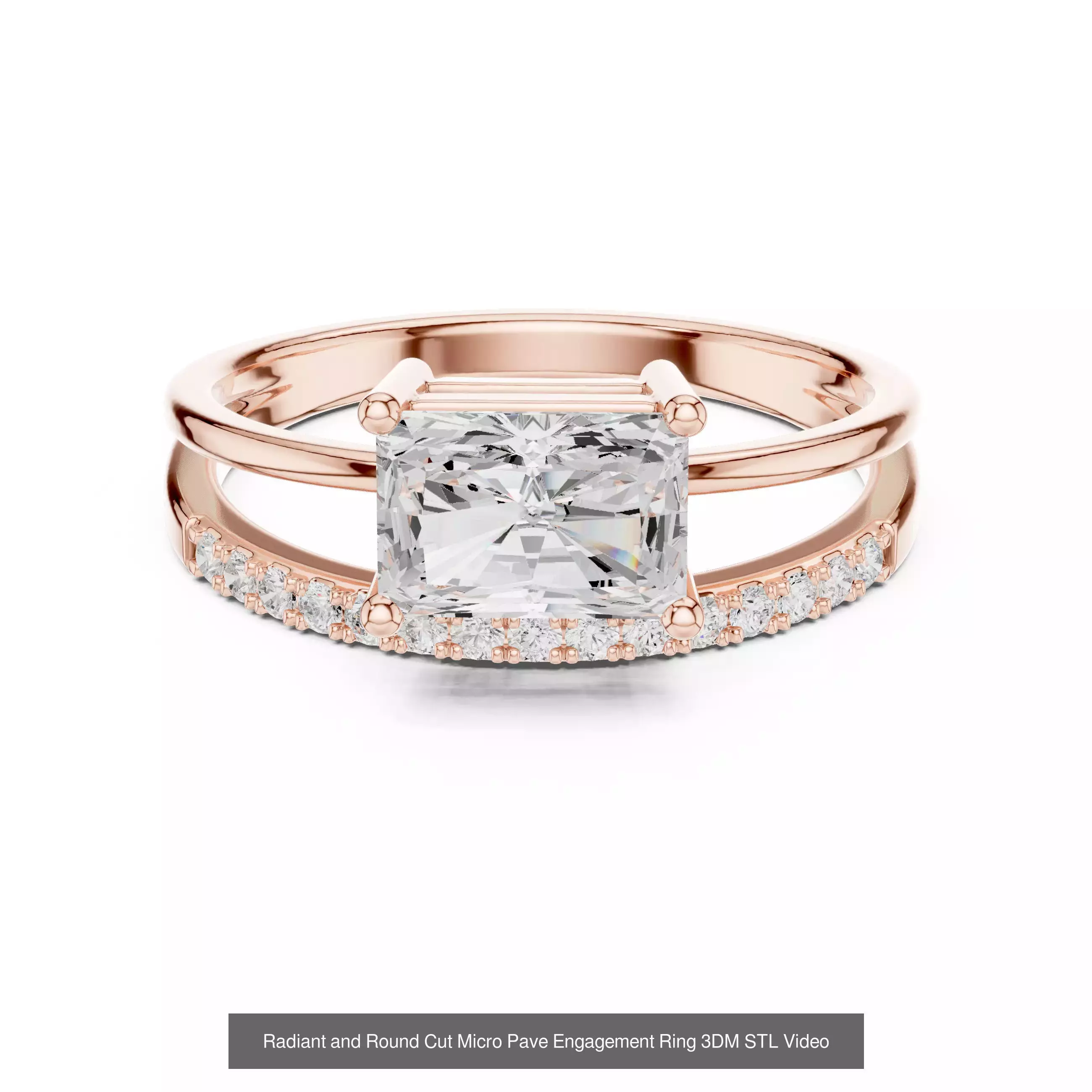 118 Radiant Diamond Rings 3DM STL OBJ FBX 3 Color Render Video 3D Model Collection_45