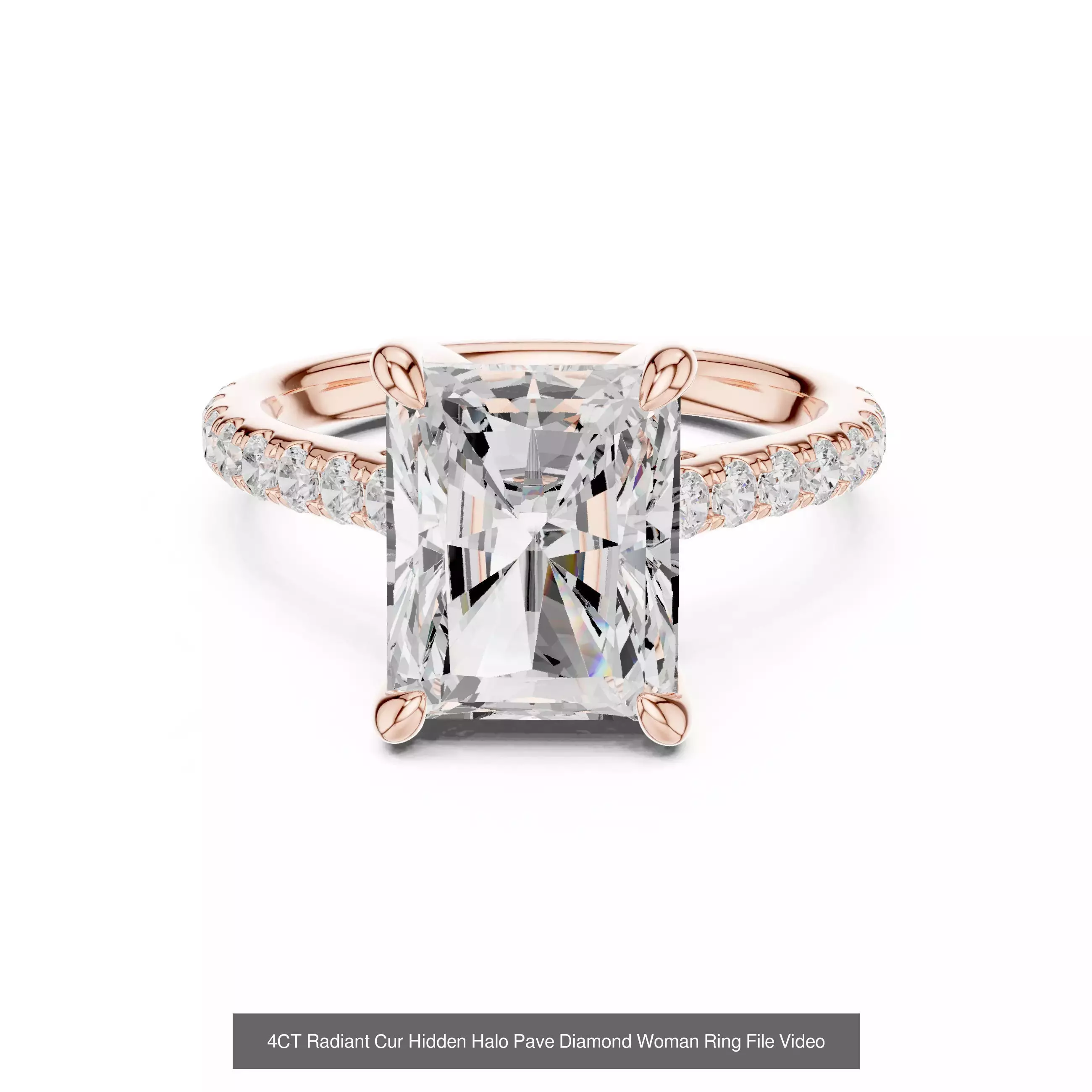 118 Radiant Diamond Rings 3DM STL OBJ FBX 3 Color Render Video 3D Model Collection_89