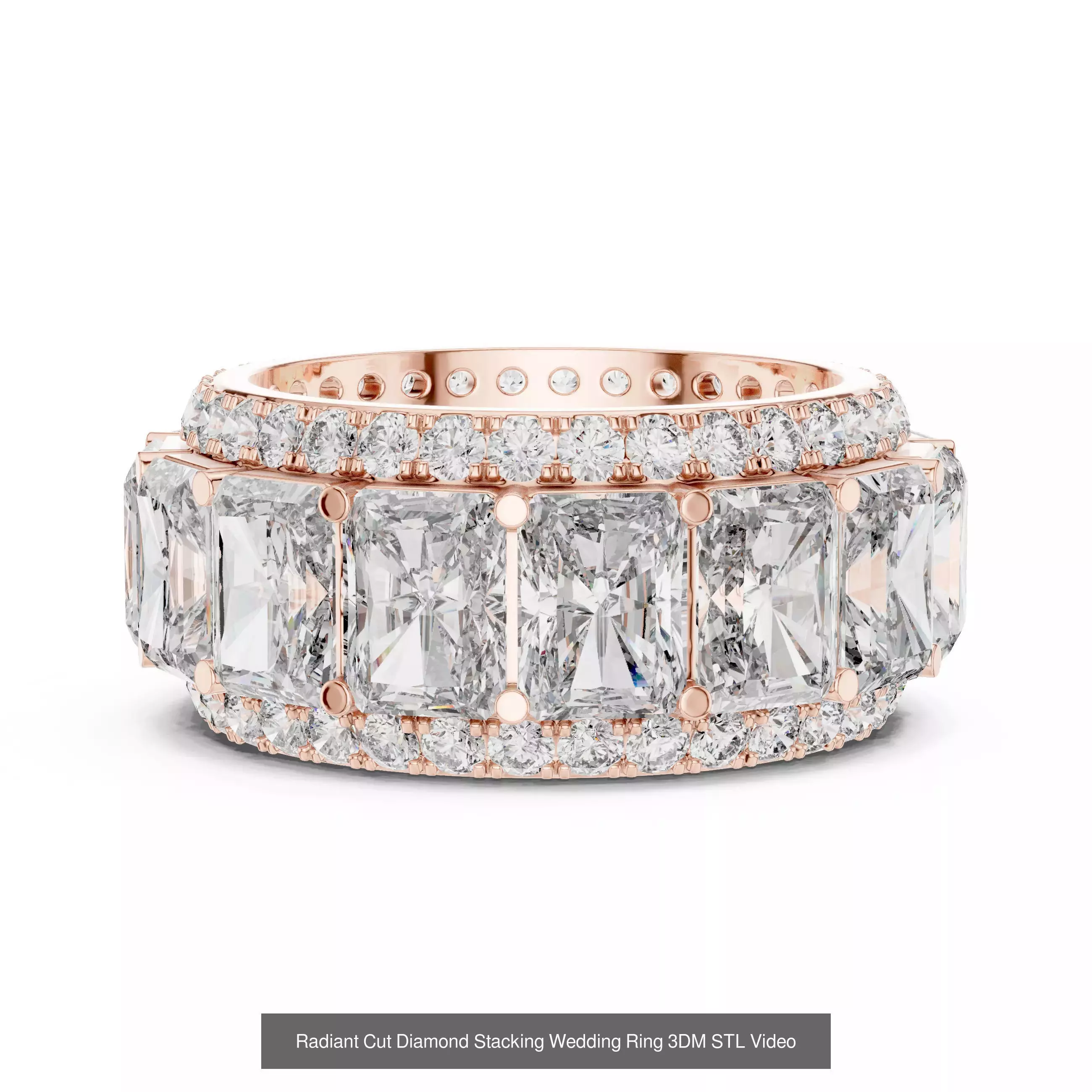 118 Radiant Diamond Rings 3DM STL OBJ FBX 3 Color Render Video 3D Model Collection_44