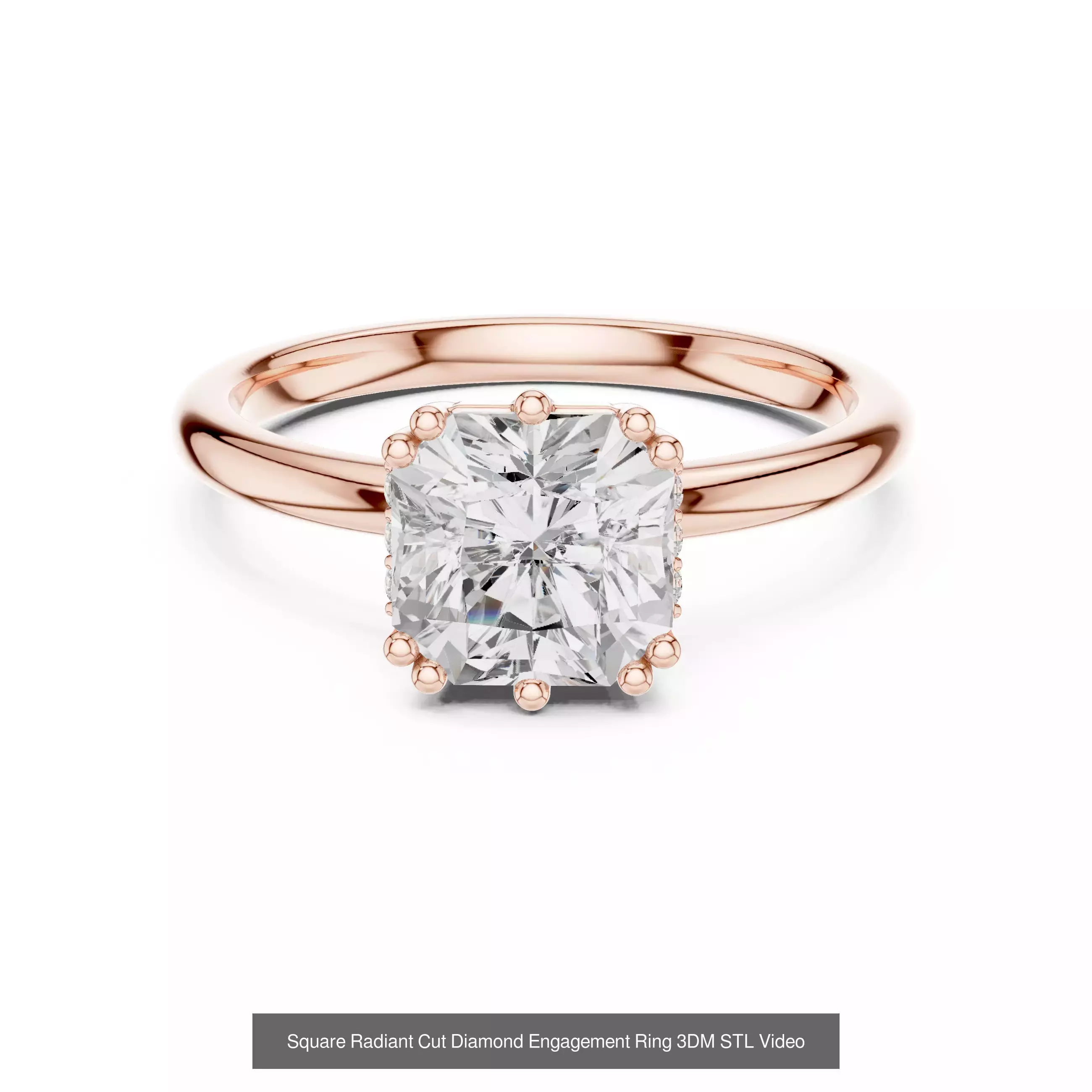 118 Radiant Diamond Rings 3DM STL OBJ FBX 3 Color Render Video 3D Model Collection_63