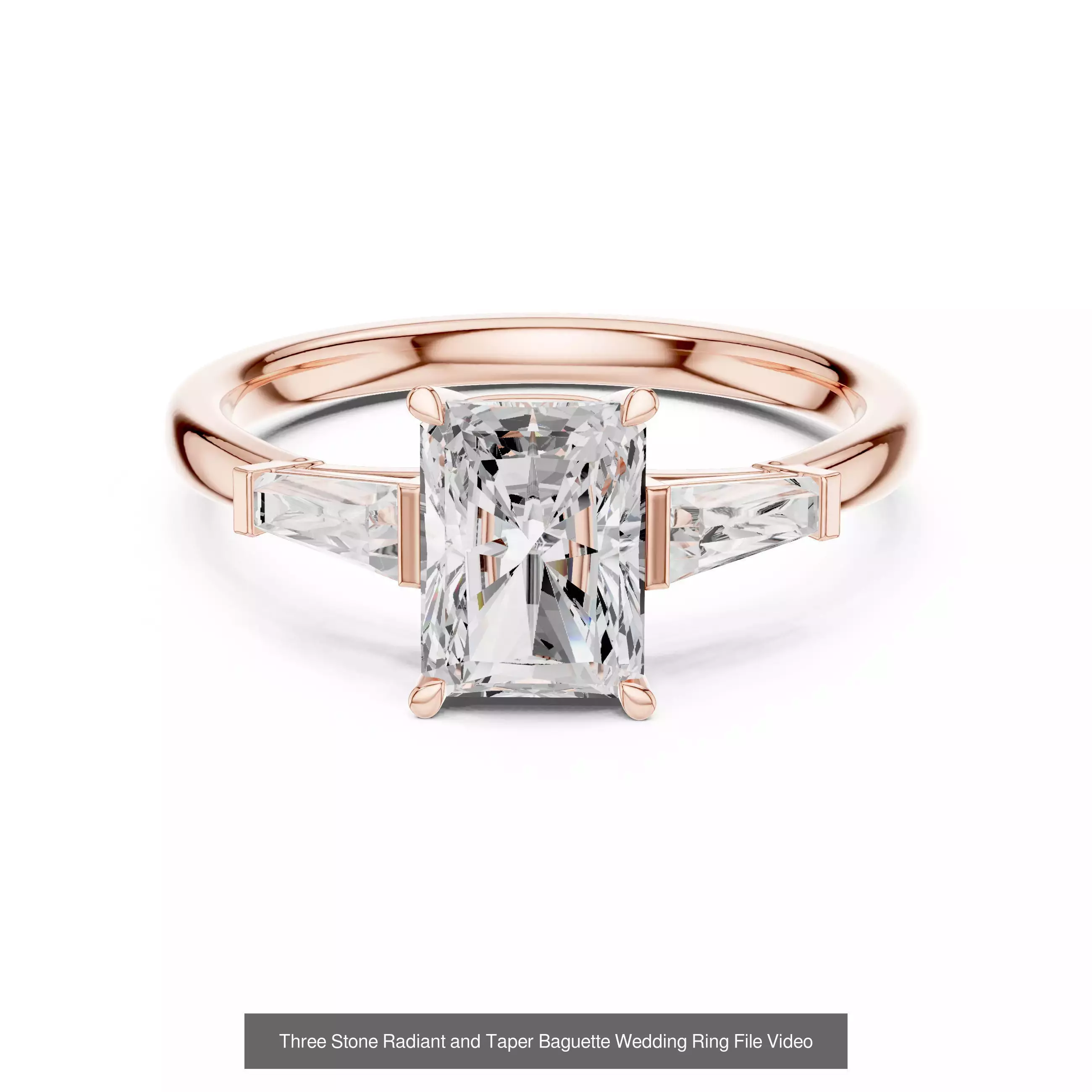 118 Radiant Diamond Rings 3DM STL OBJ FBX 3 Color Render Video 3D Model Collection_117