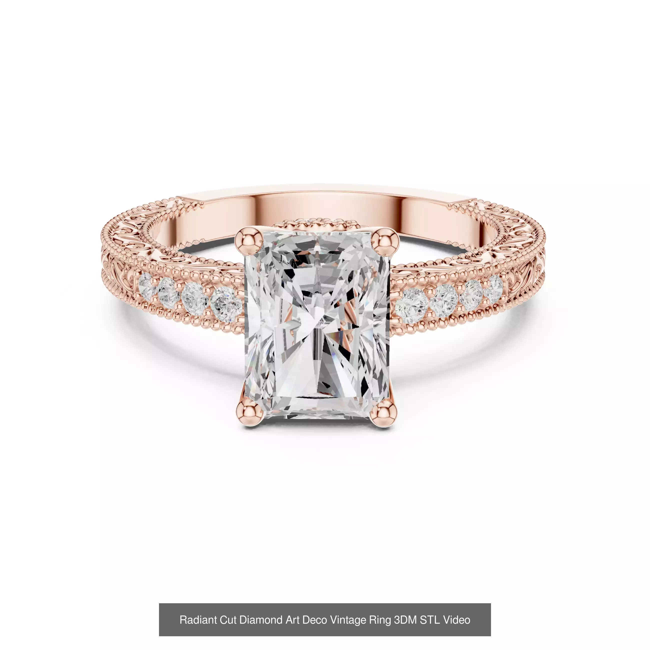 118 Radiant Diamond Rings 3DM STL OBJ FBX 3 Color Render Video 3D Model Collection_82