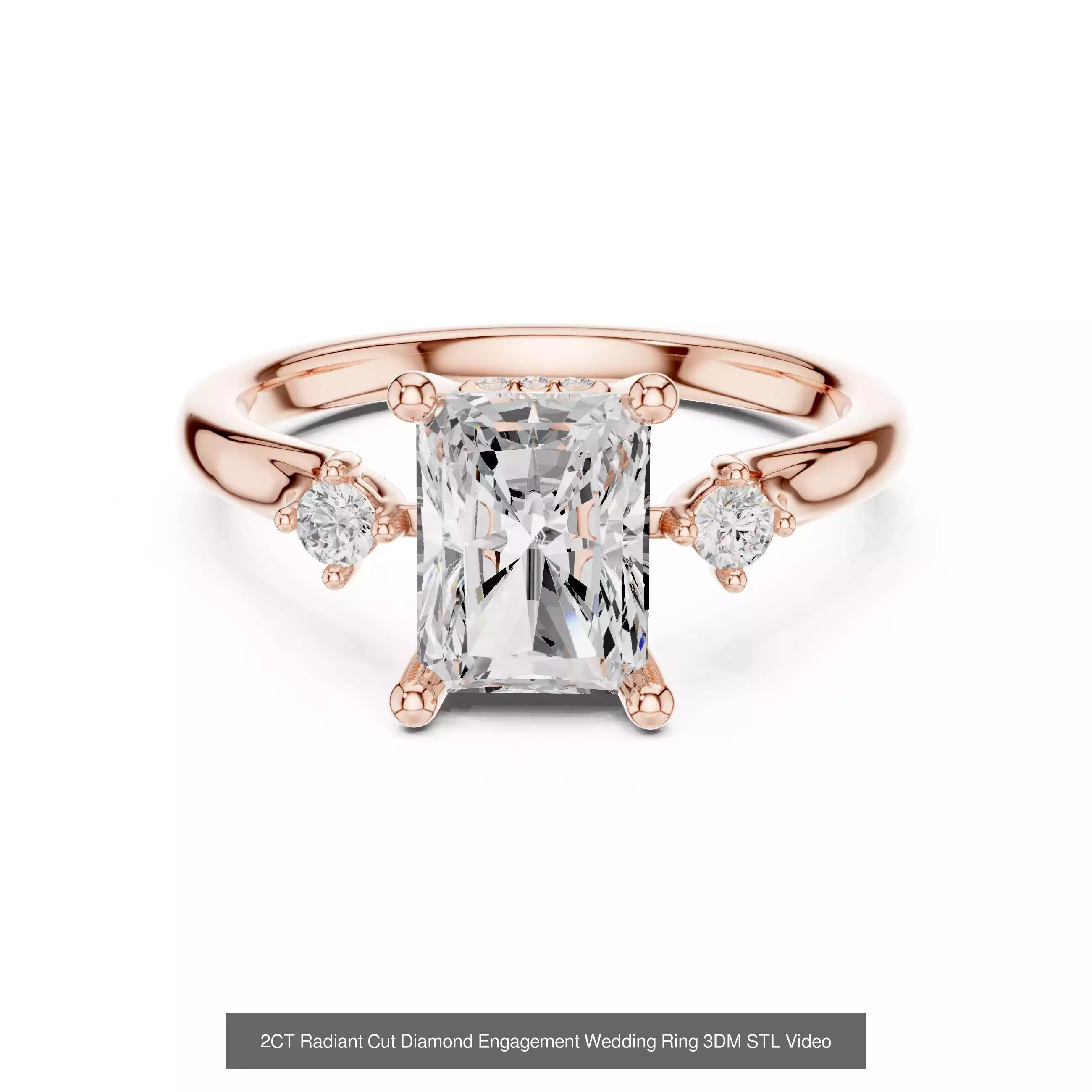 118 Radiant Diamond Rings 3DM STL OBJ FBX 3 Color Render Video 3D Model Collection_81