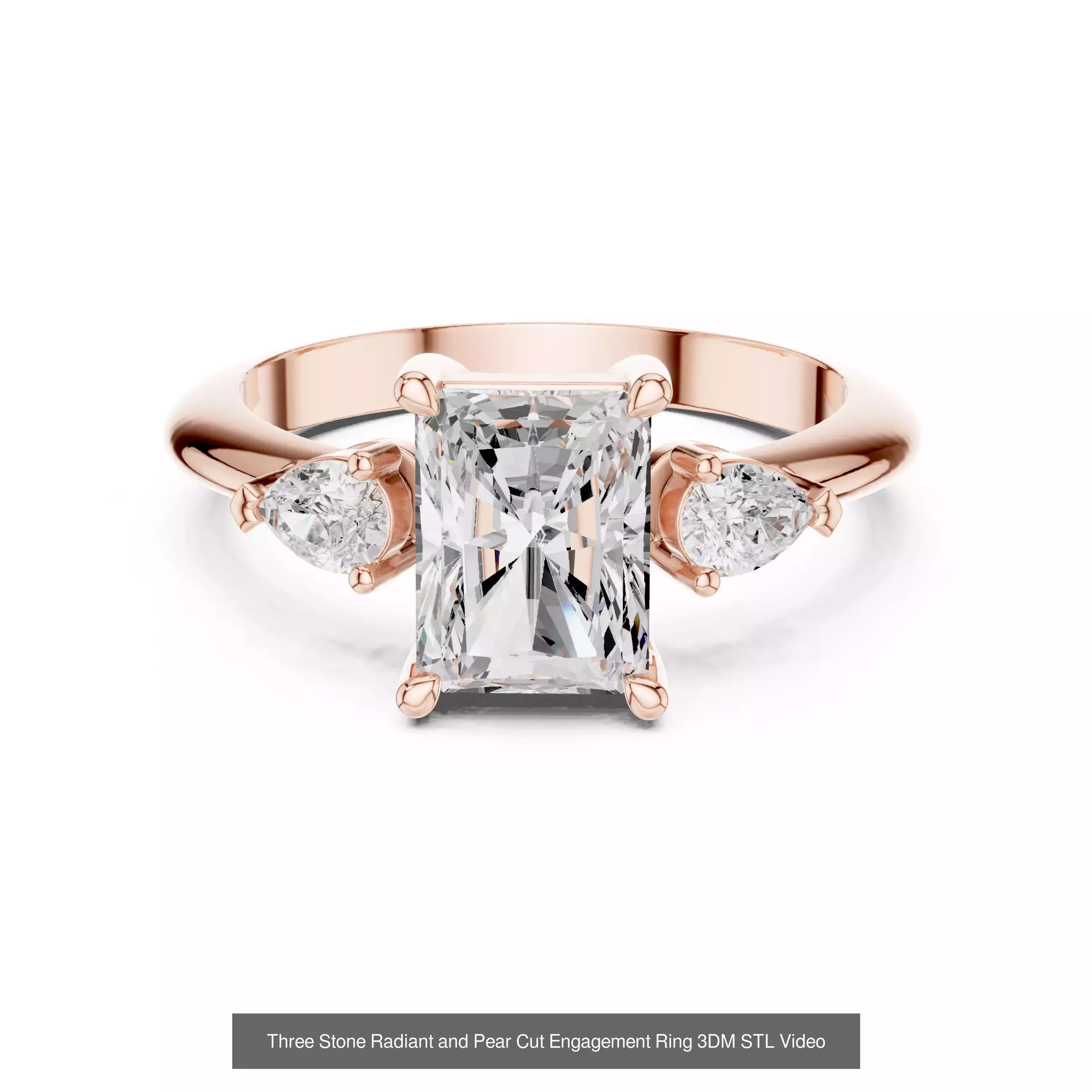 118 Radiant Diamond Rings 3DM STL OBJ FBX 3 Color Render Video 3D Model Collection_19