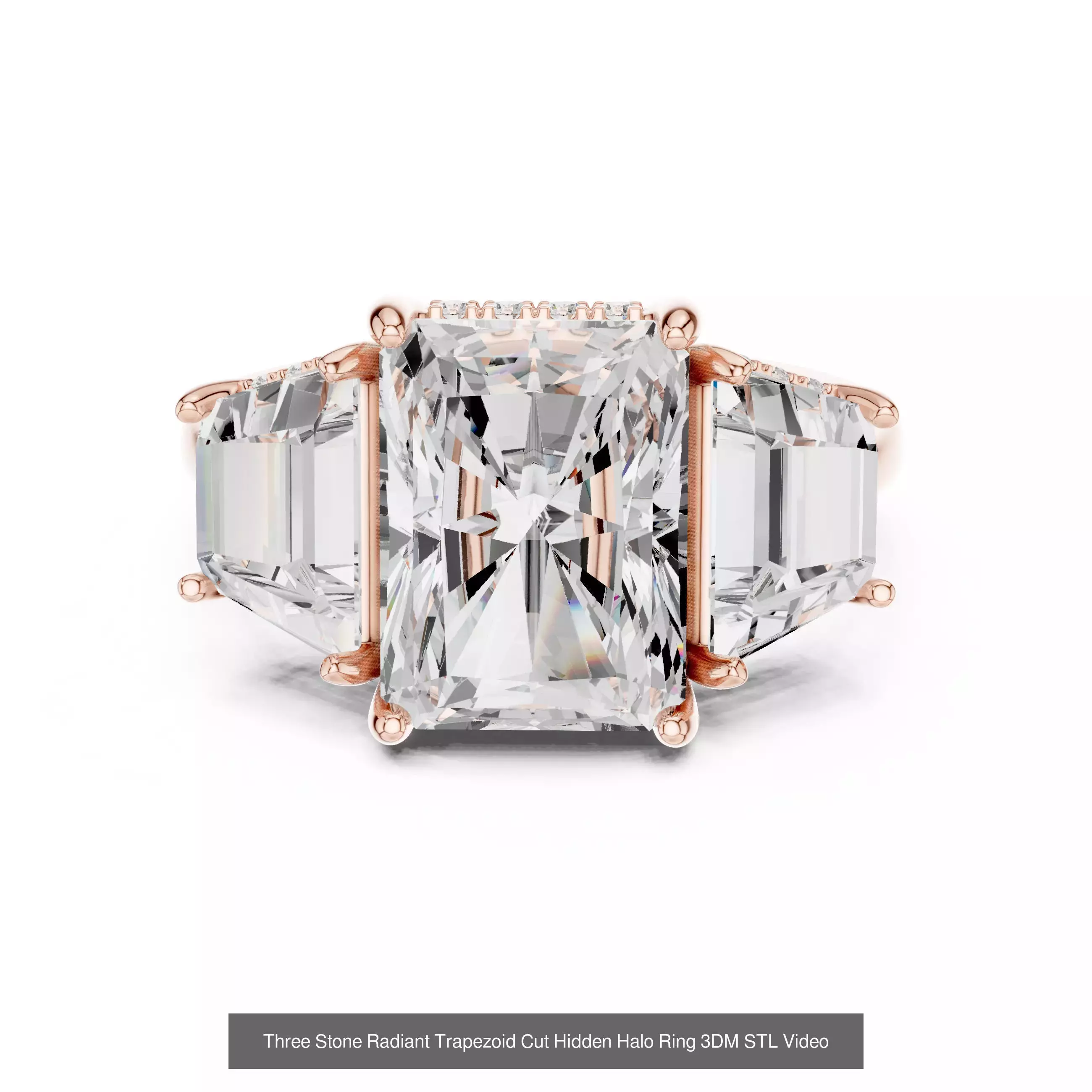 118 Radiant Diamond Rings 3DM STL OBJ FBX 3 Color Render Video 3D Model Collection_30