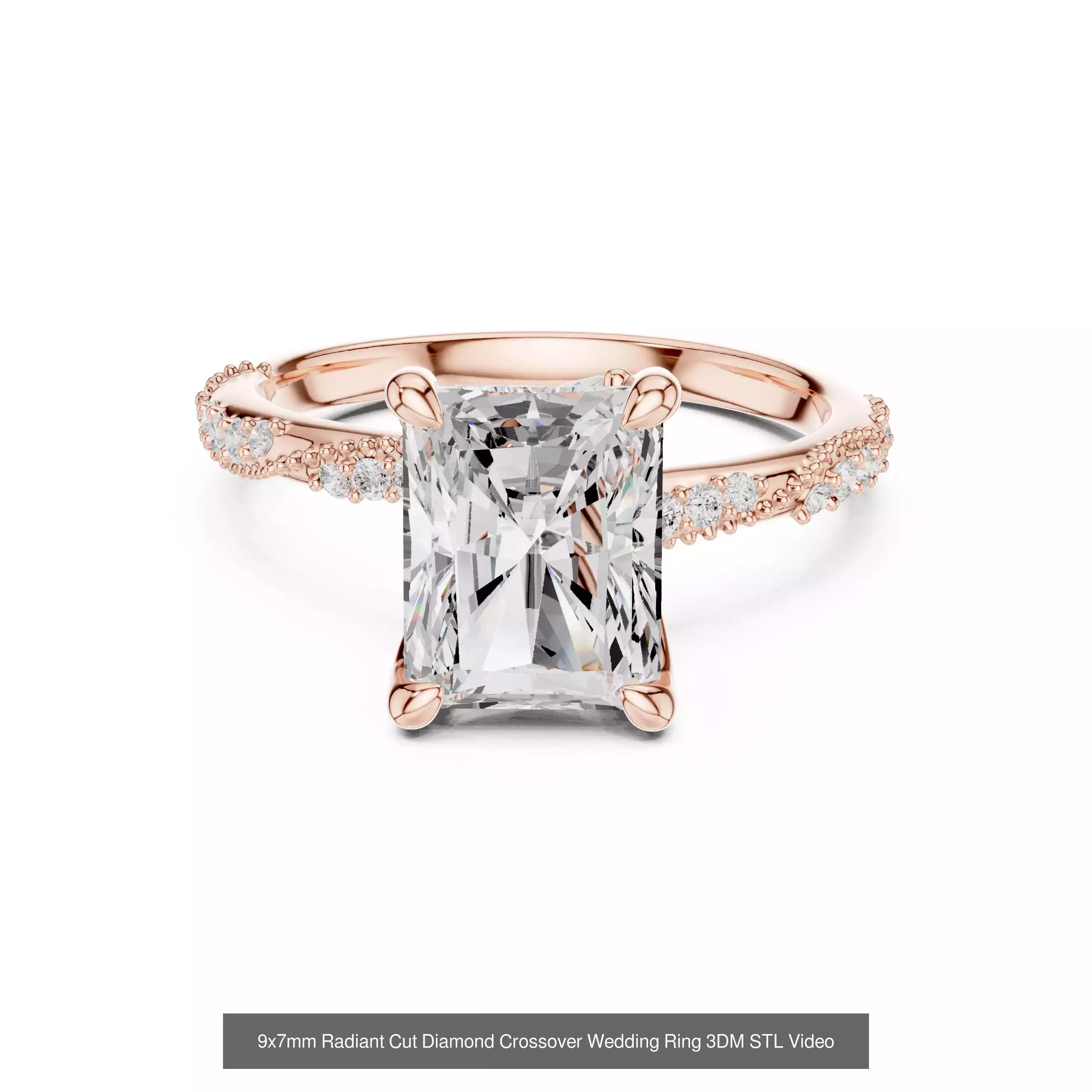 118 Radiant Diamond Rings 3DM STL OBJ FBX 3 Color Render Video 3D Model Collection_87