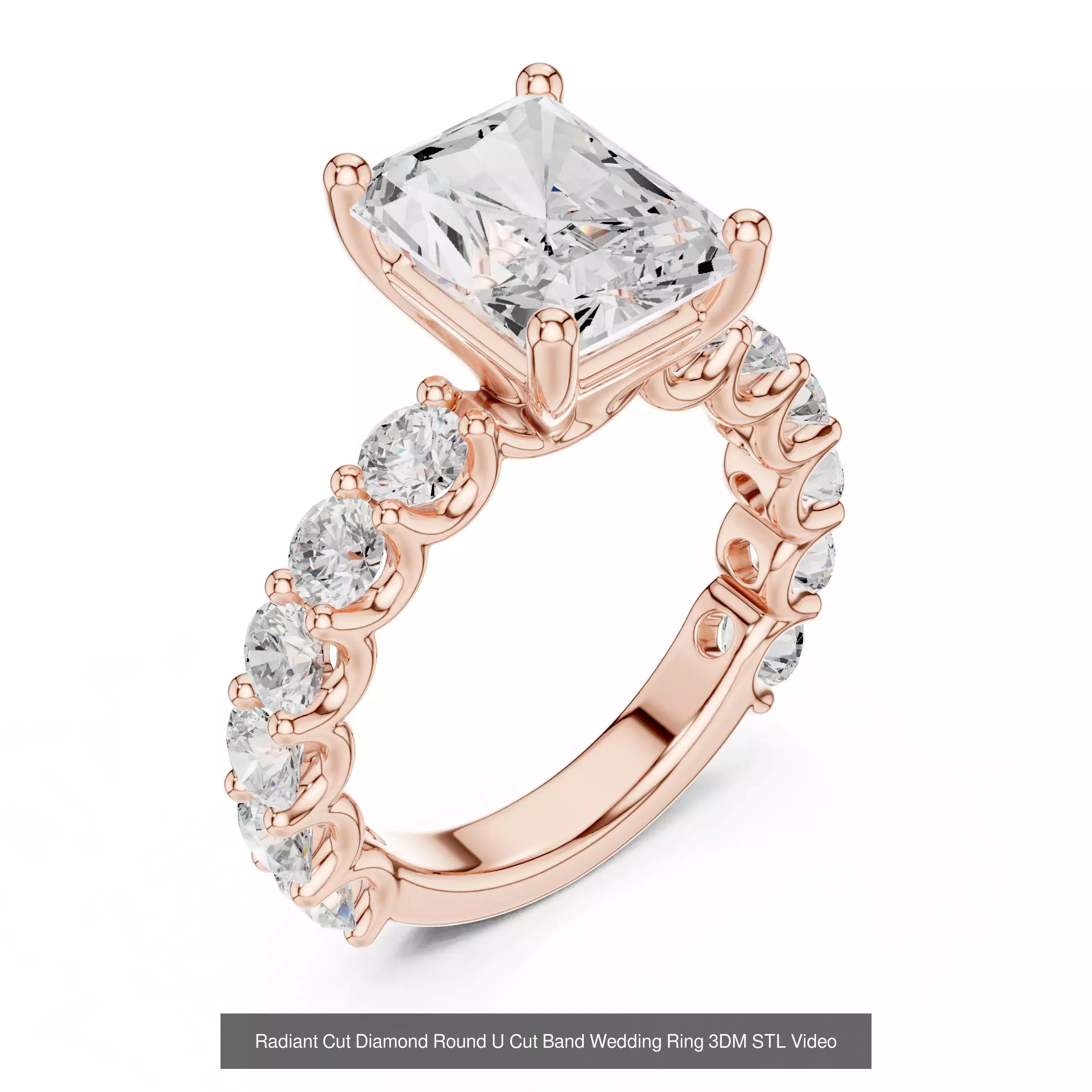 118 Radiant Diamond Rings 3DM STL OBJ FBX 3 Color Render Video 3D Model Collection_100