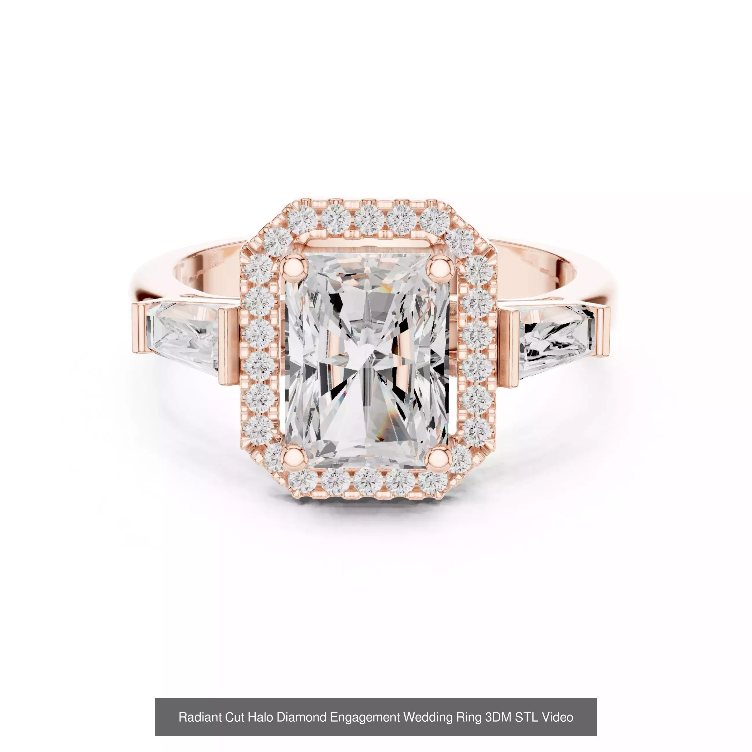 118 Radiant Diamond Rings 3DM STL OBJ FBX 3 Color Render Video 3D Model Collection_25