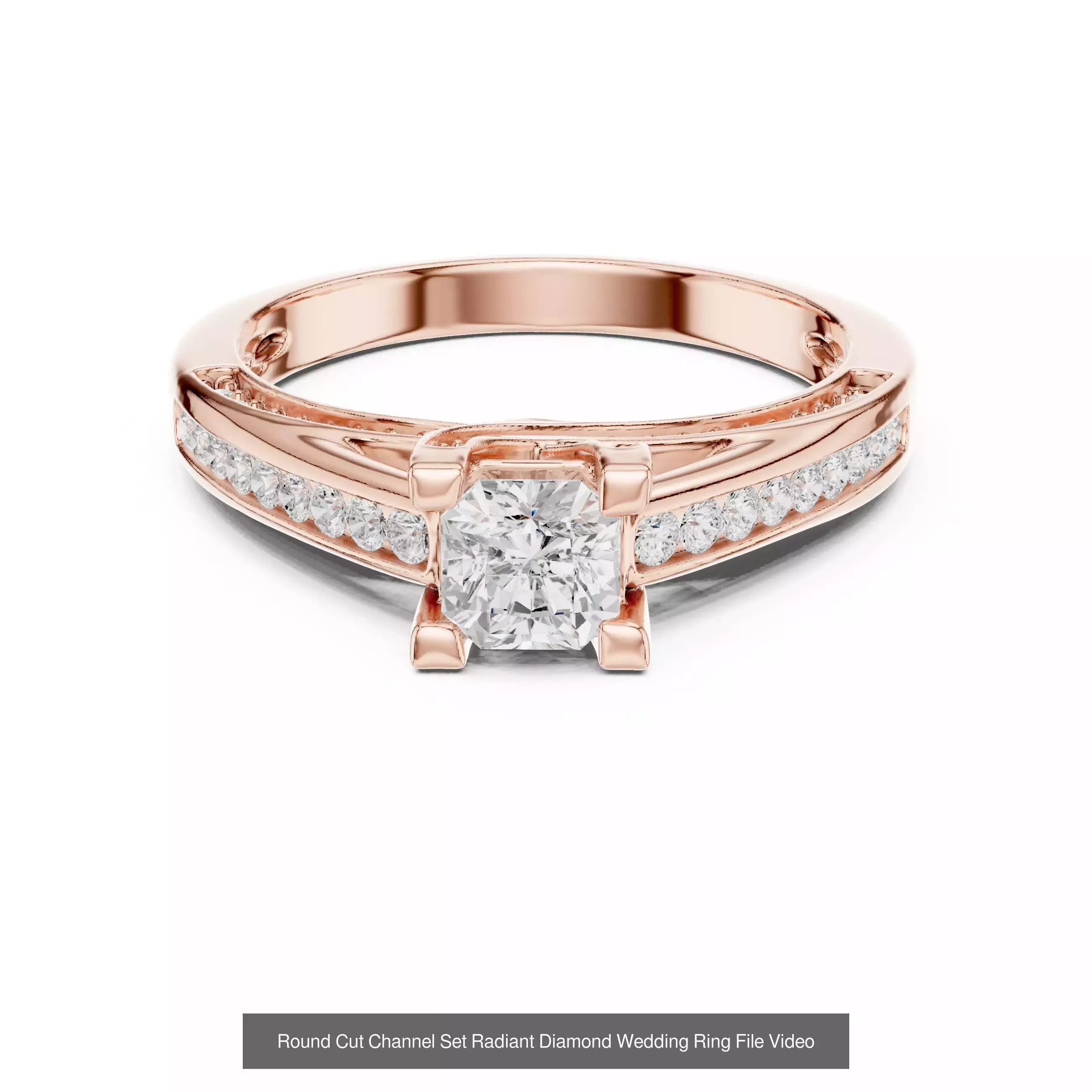 118 Radiant Diamond Rings 3DM STL OBJ FBX 3 Color Render Video 3D Model Collection_85