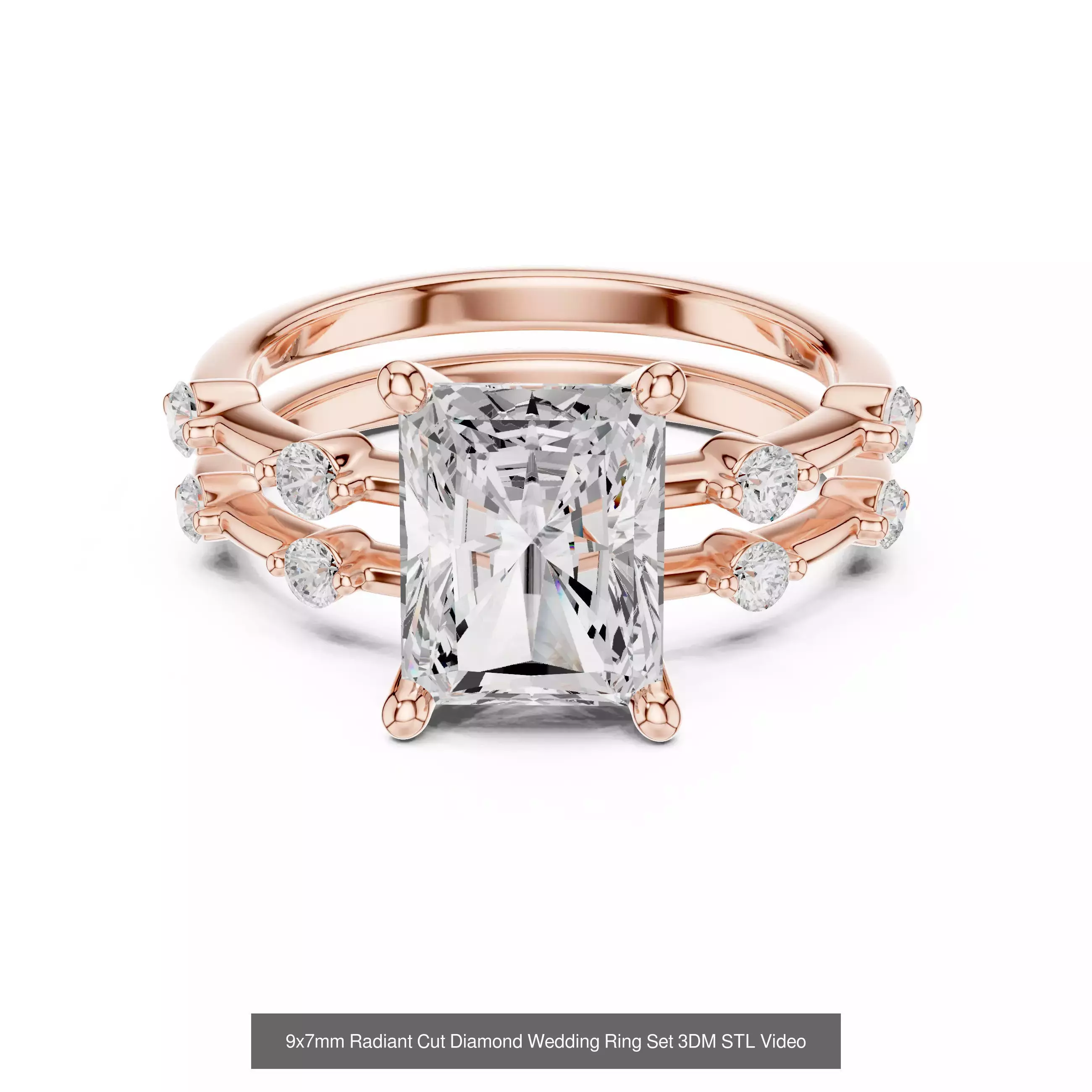 118 Radiant Diamond Rings 3DM STL OBJ FBX 3 Color Render Video 3D Model Collection_74