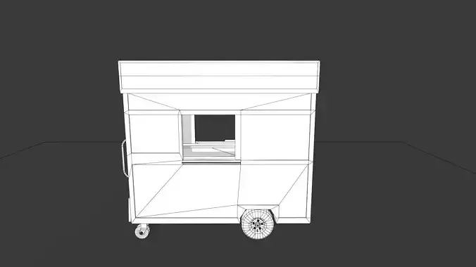 Food Cart Low-poly 3D model 7