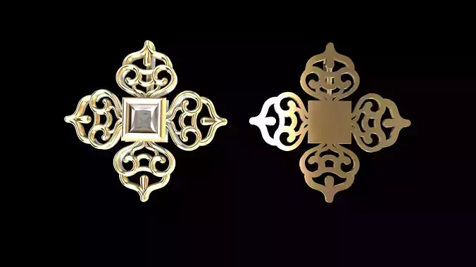 Princess Cut Flower Pendant