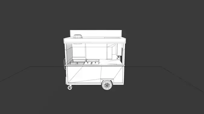 Food Cart 01 Low-poly 3D model 7